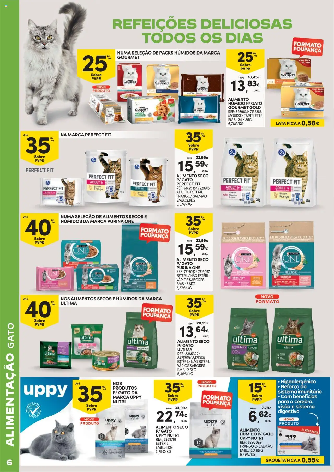 Continente - Animais de companhia: A vida passar a comer, na melhor companhia │ válido de 30.09.2025 | Página: 6 | Produtos: Purina one, Frango, Salmão
