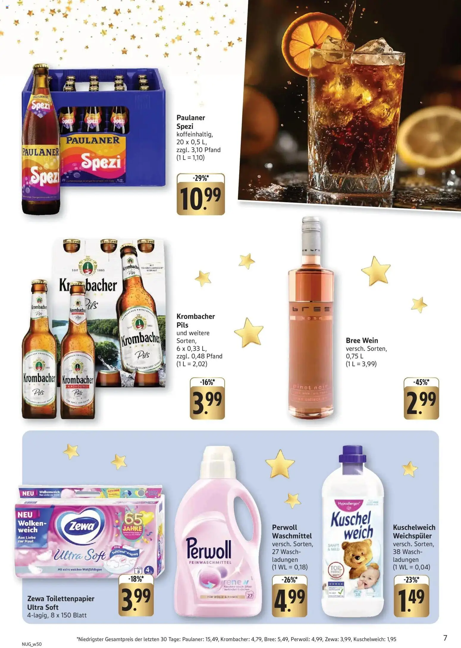 Edeka prospekt Stuttgart-Asemwald	 – gültig ab 08.12.2025 | Seite: 7 | Produkte: Paulaner spezi, Bree, Perwoll, Toilettenpapier