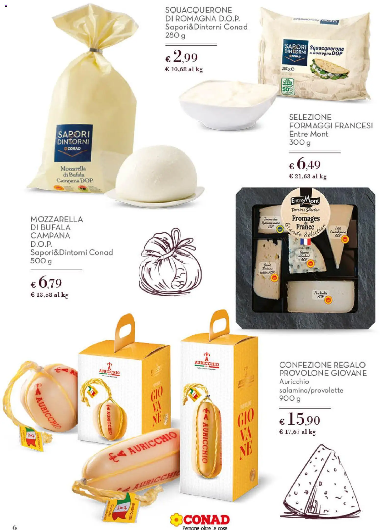 Volantino Conad del 01.12.2025 | Pagina: 6 | Prodotti: Provolone, Mozzarella