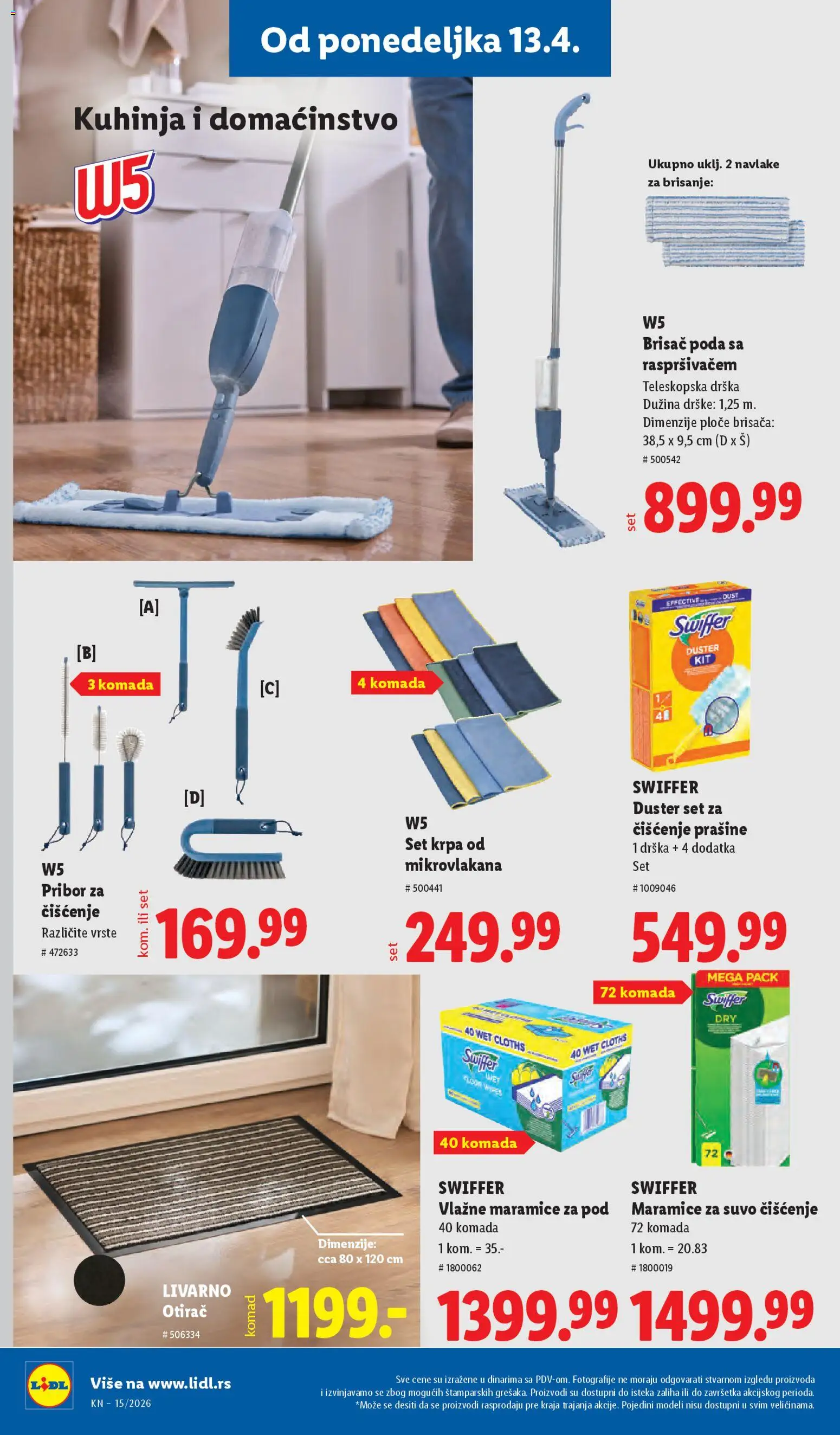 Lidl katalog - važi od 09.04.2026 | Strana: 96 | Proizvode: W5, Kuhinja, Otirač, Vlažne maramice