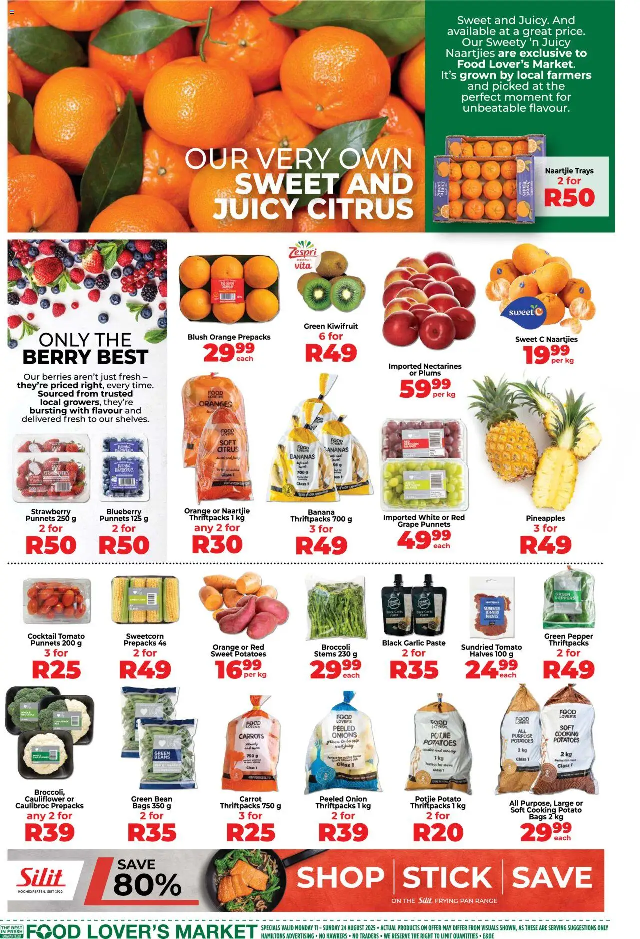 Food Lover's Market Western Cape - Specials │ valid from 11.08.2025 | Page: 2 | Products: Oranges, Bananas, Desmaquilante, Peach
