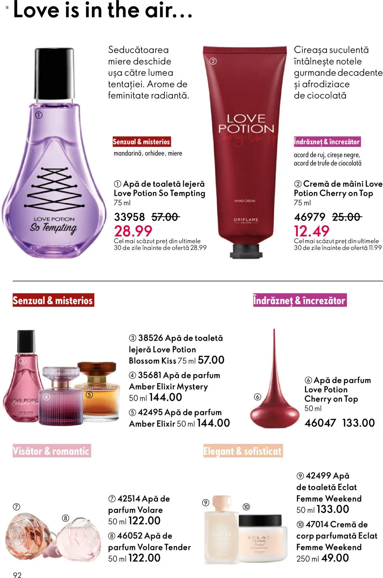 Oriflame catalog 13 2025 – valabil de la 10.09.2025 | Pagină: 92 | Produse: Toaletă, Parfum, Cremă, Cremă de mâini