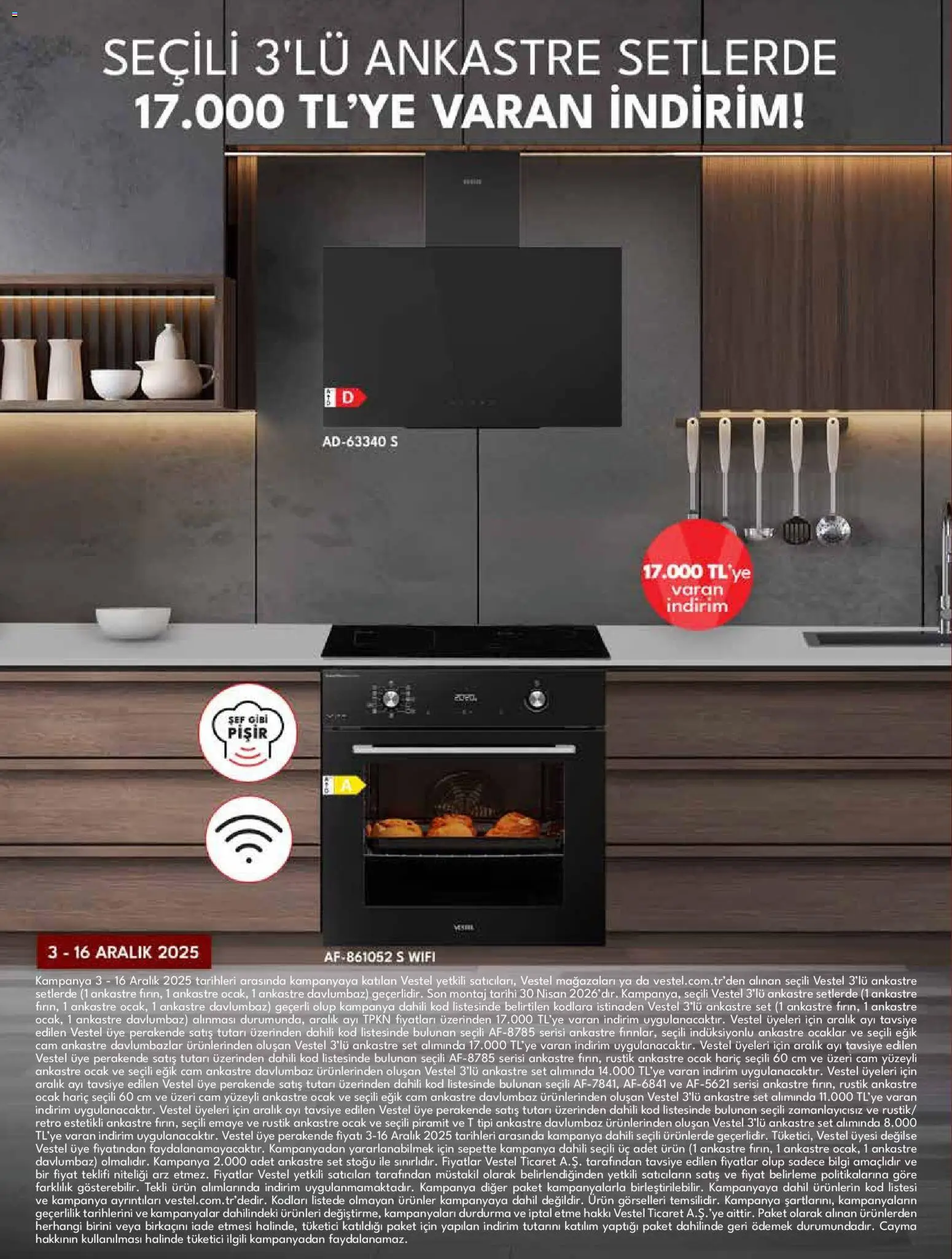 Vestel Ankastre Ürünler - 01.12.2025 tarihinden itibaren geçerlidir | Sayfa: 2 | Ürünler: Davlumbaz, Ocak