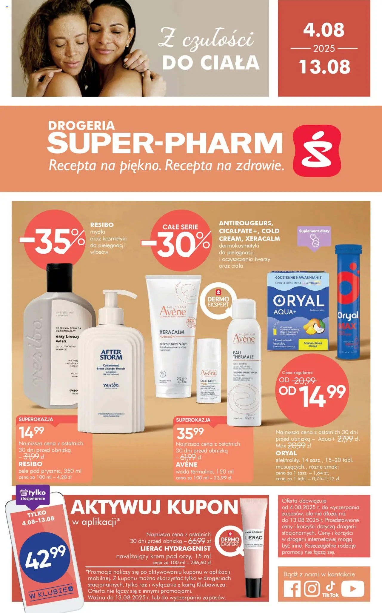 Super-pharm Gazetka od 04.08.2025 | Strona: 1 | Produkty: Karta, Drogeria, Szampon, Krem