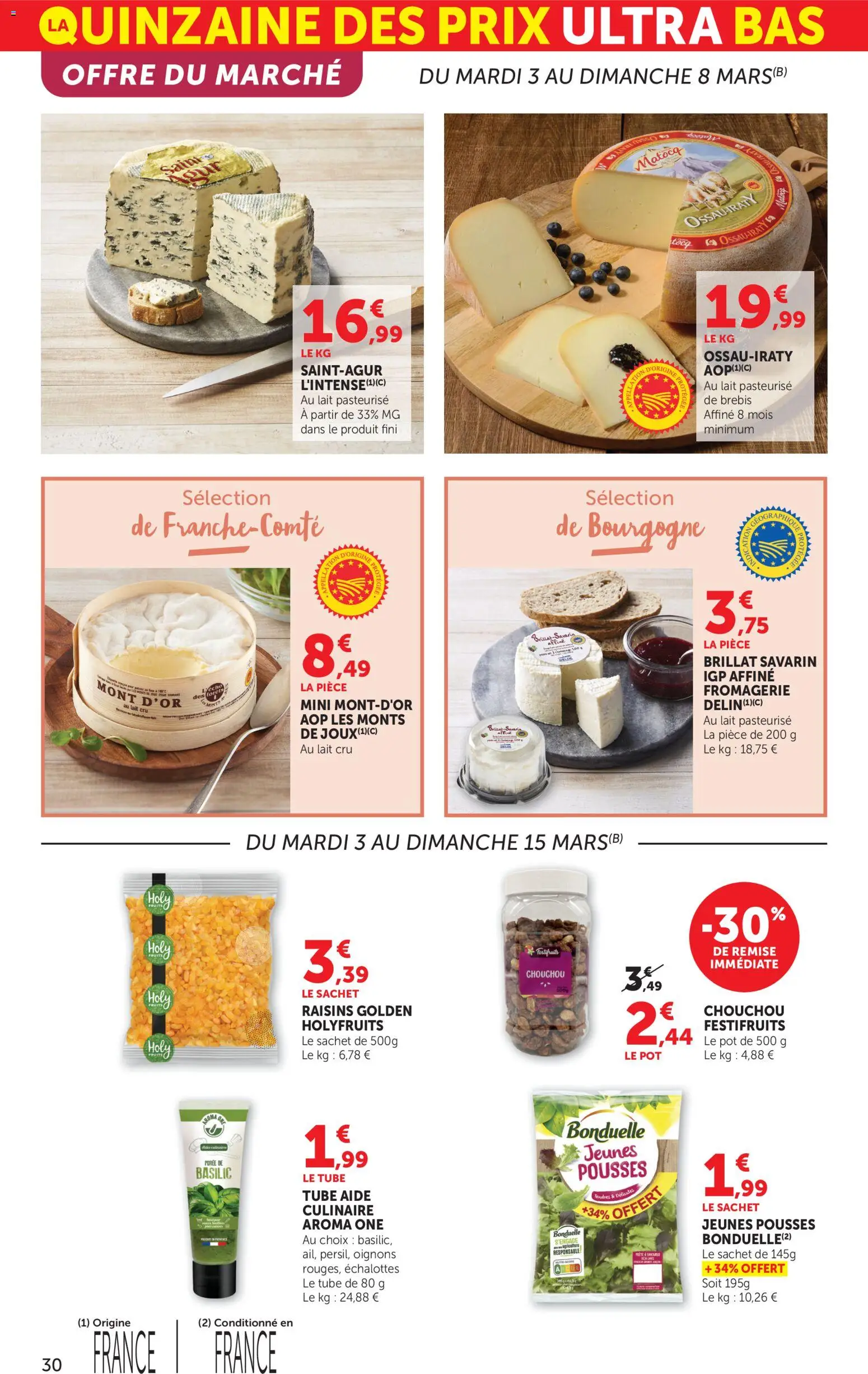 {H1} | Page: 30 | Produits: Chouchou, Mont d'or, Lait, Oignons