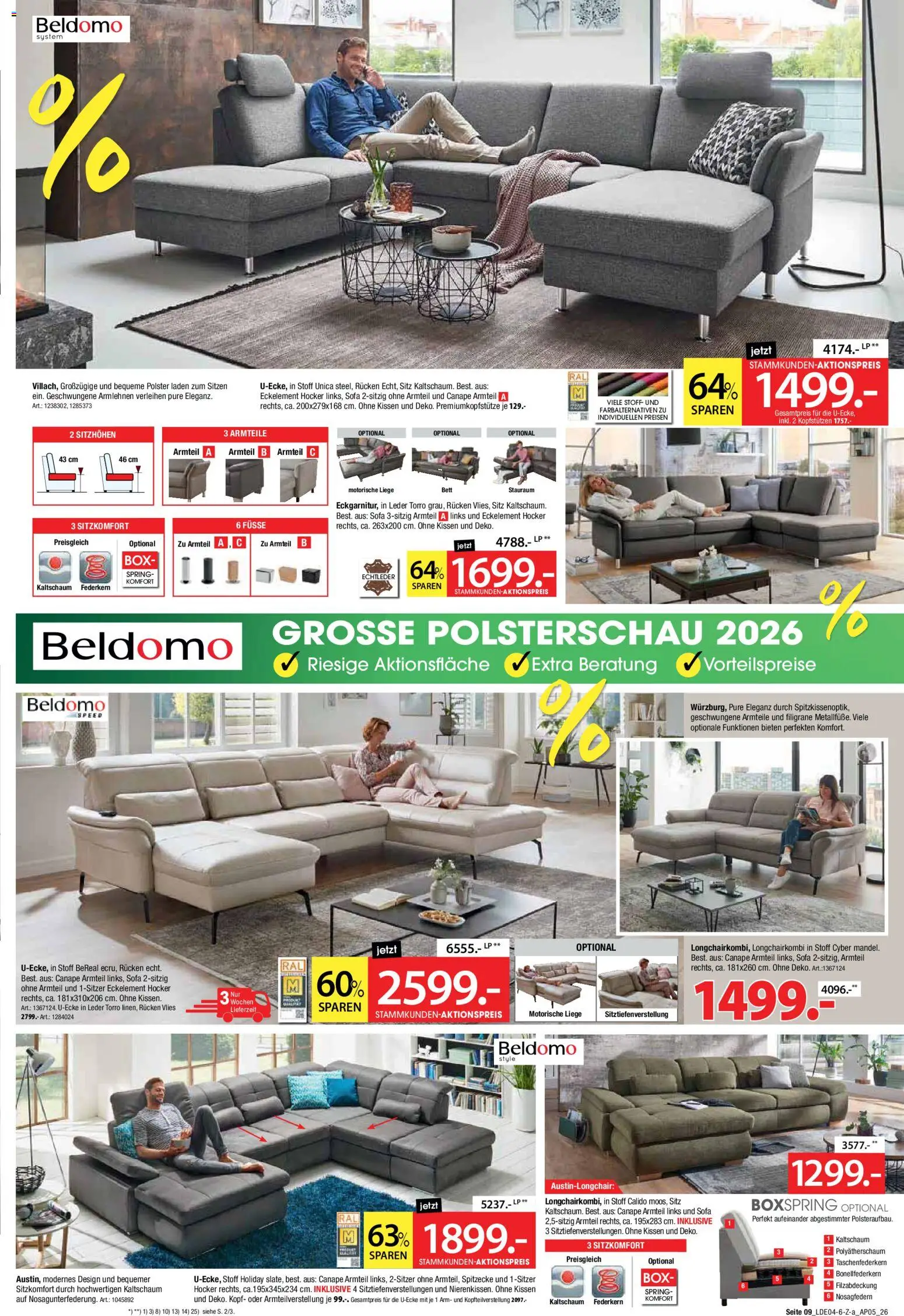 Zurbrüggen Prospekt 	 – gültig ab 25.04.2026 | Seite: 9 | Produkte: Bett, Kissen, Sofa, Liege