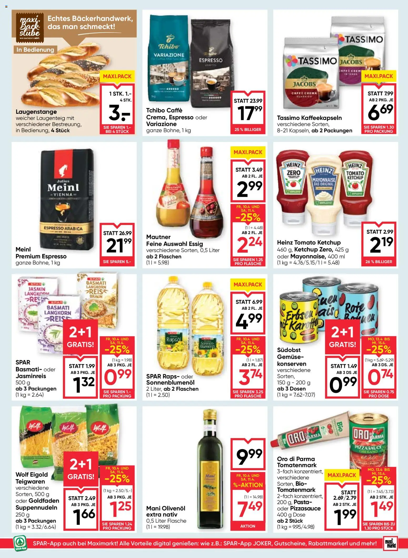 Maximarkt Flugblatt gültig ab 09.04.2026 | Seite: 11 | Produkte: Pasta, Ketchup, Gemüse, Mayonnaise