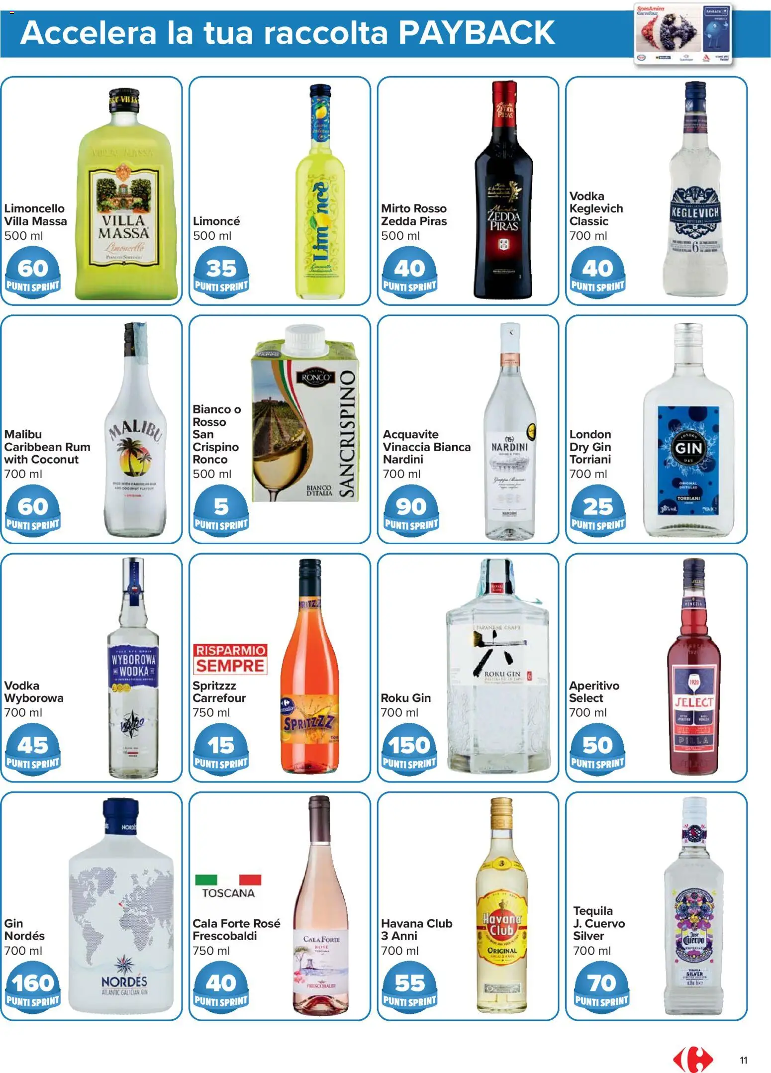 Volantino Carrefour del 07.04.2026 | Pagina: 11 | Prodotti: Gin, Vodka, Rum, Tequila