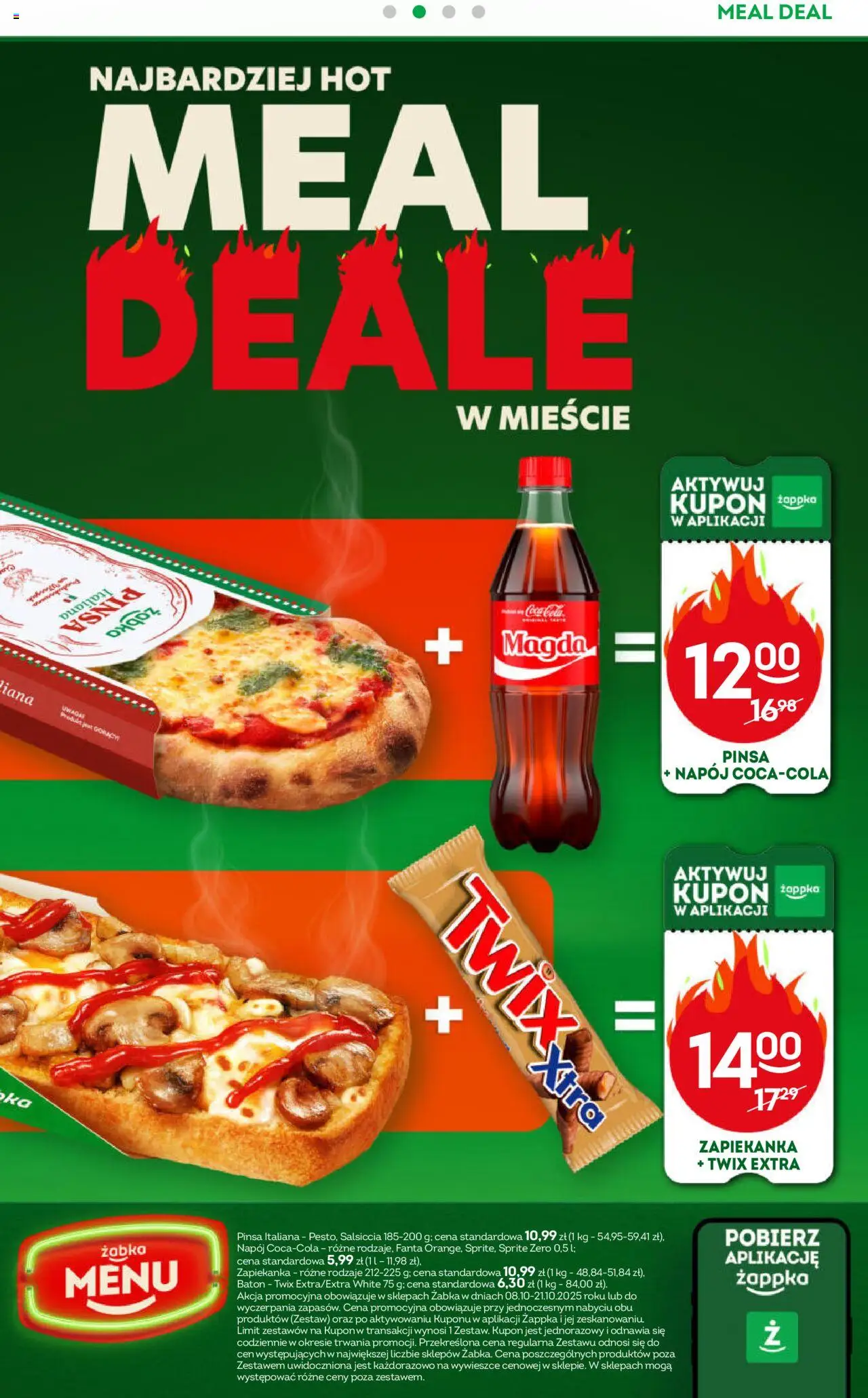 Żabka Gazetka od 08.10.2025 | Strona: 49 | Produkty: Zapiekanka, Sprite, Baton, Pinsa