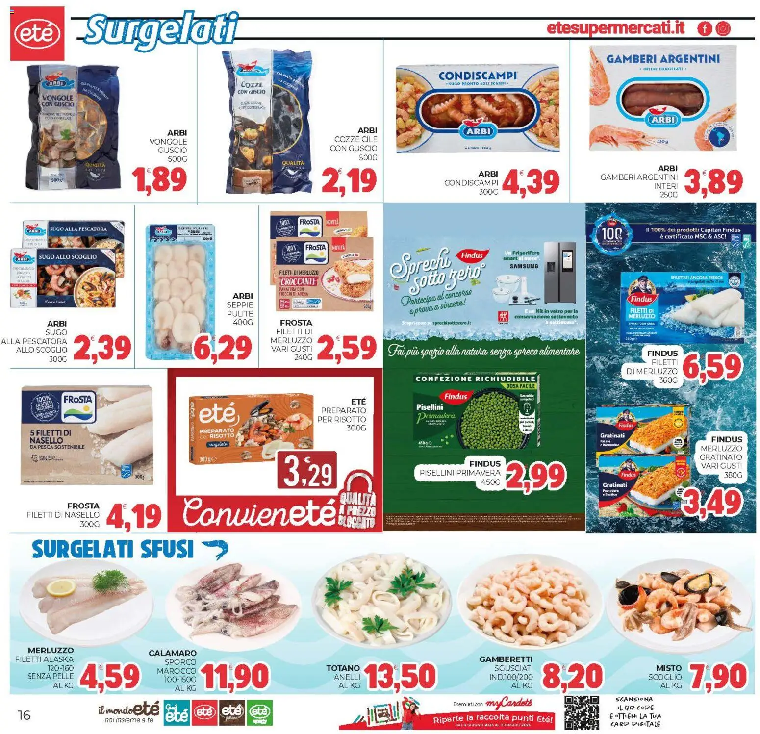 Volantino Eté del 02.12.2025 | Pagina: 16 | Prodotti: Gamberi, Vongole, Basilico, Totano