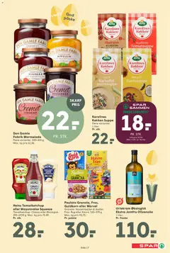 Spar - Tilbudsavis uge 13 gyldig fra 20.03.2026 | Side: 17 | Produkter: Jordbær, Marmelade, Dadler, Suppe