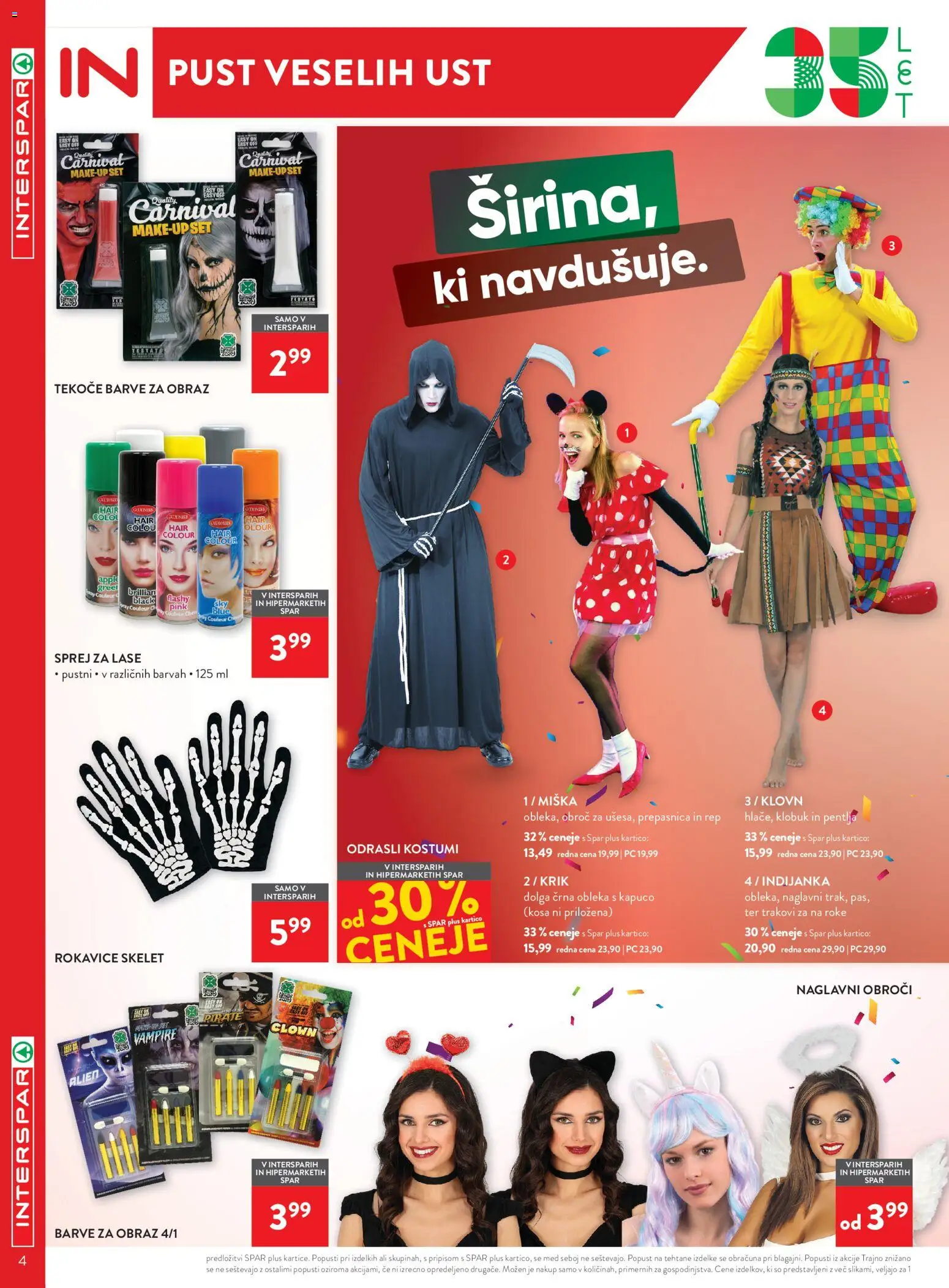 Novi Spar katalog ponudbe – veljaven od 11.02.2026 | Stran: 4 | Izdelki: Sprej za lase, Obleka, Klobuk, Rokavice