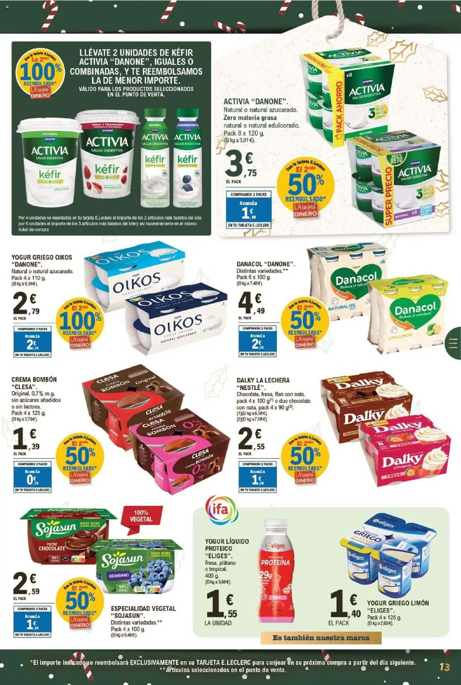 E.Leclerc folleto │ válido desde el 03.12.2025 | Página: 13 | Productos: Lima, Yogur, Chocolate, Μαγειρική εστία
