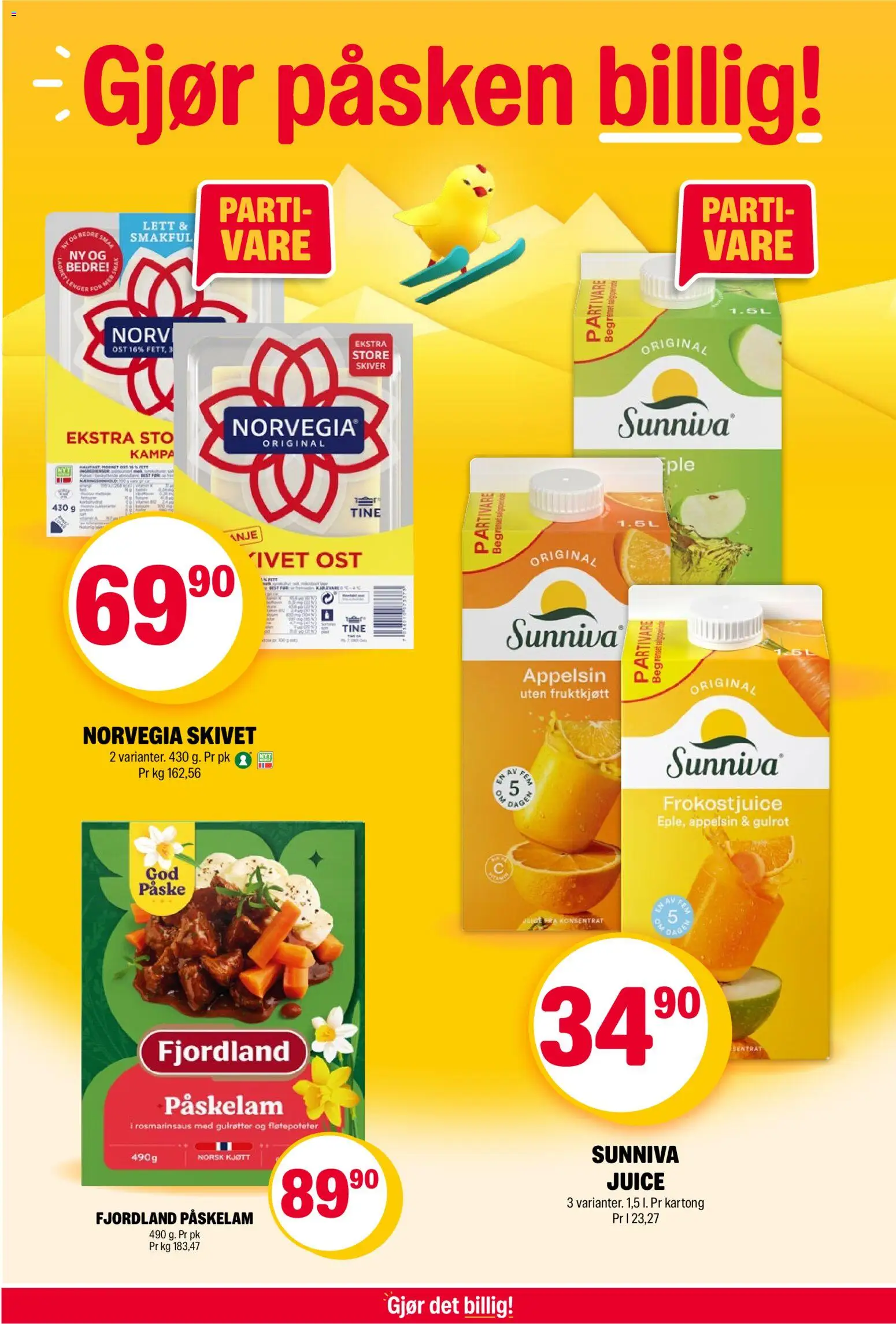 {H1} | Side: 9 | Produkter: Ost, Juice, Gulrot, Kolasås