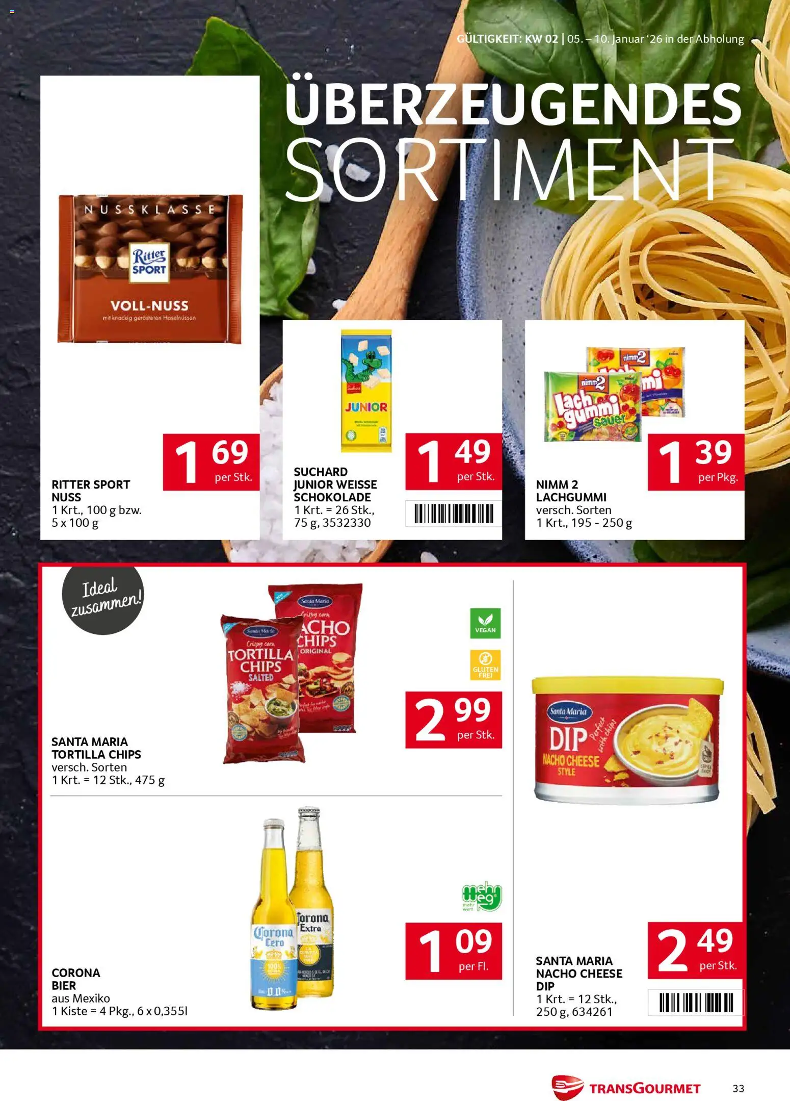Transgourmet Flugblatt gültig ab 05.01.2026 | Seite: 32 | Produkte: Chips, Schokolade, Bier