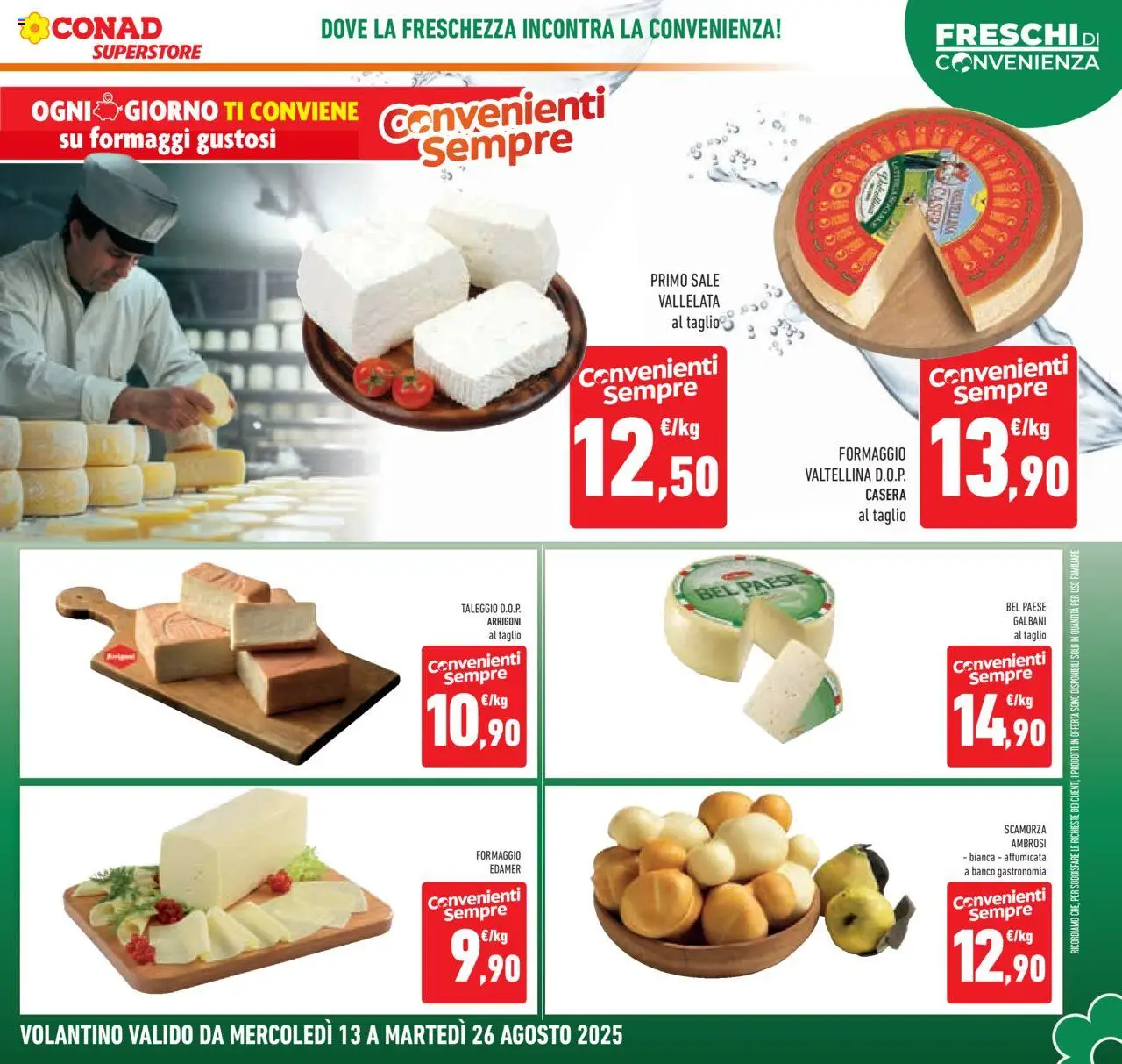 Volantino Conad del 13.08.2025 | Pagina: 9 | Prodotti: Sale, Formaggio