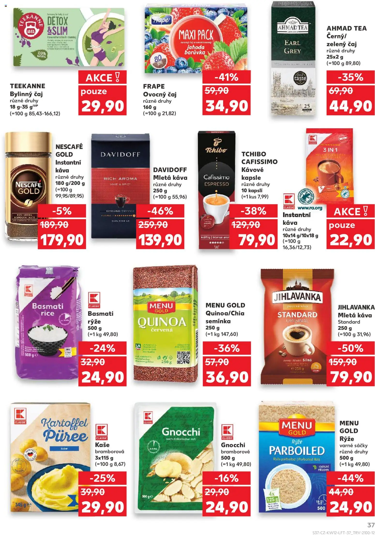 Kaufland leták - Plzeň Bory od 18.03.2026 | Strana: 37 | Produkty: Nescafé Gold, Teekanne, Semínka, Mletá káva