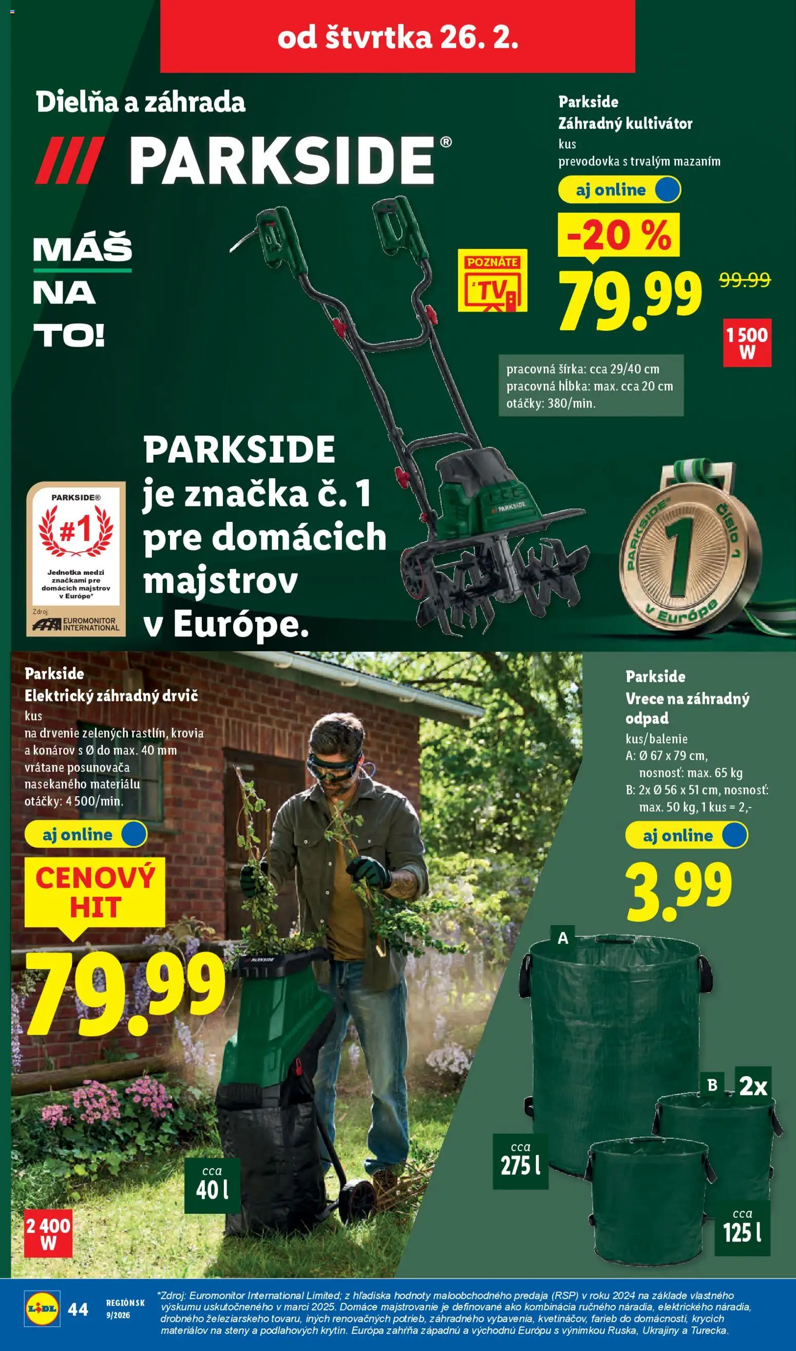 Nové Lidl akcie – leták je platný od 26.02.2026 | Strana: 30 | Produkty: Drvič, Parkside