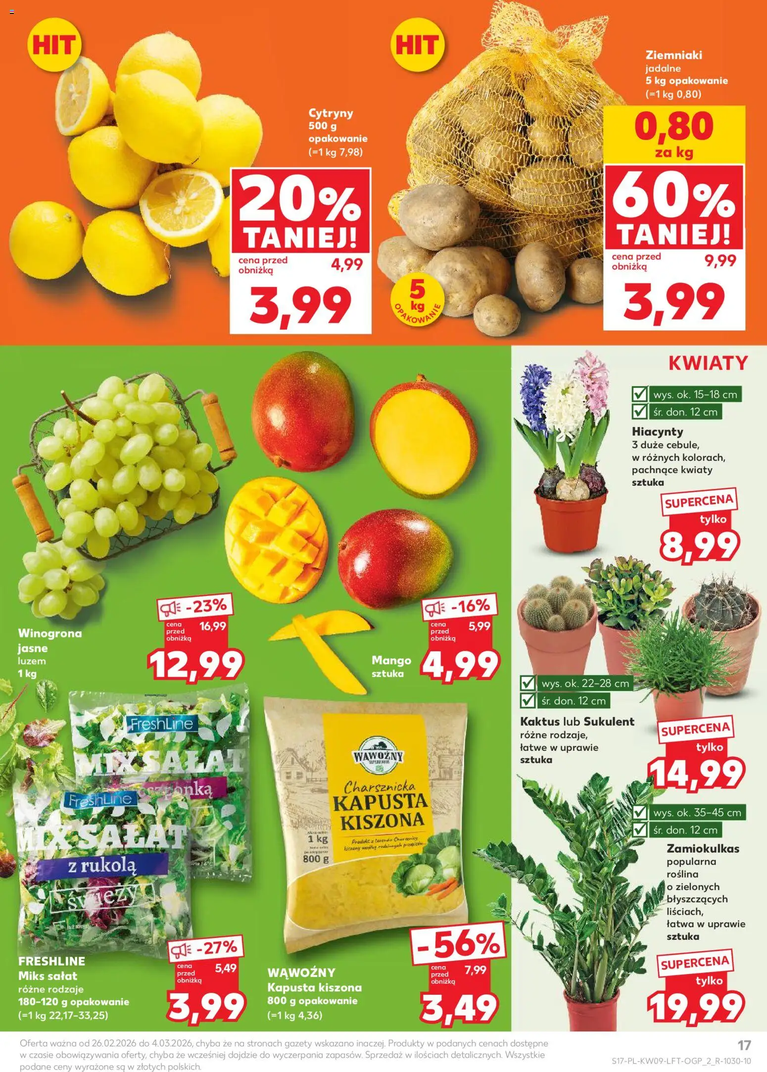 Kaufland Polsko leták od 26.02.2026 | Strana: 17 | Produkty: Mango, Salát, Rukola, Kapusta