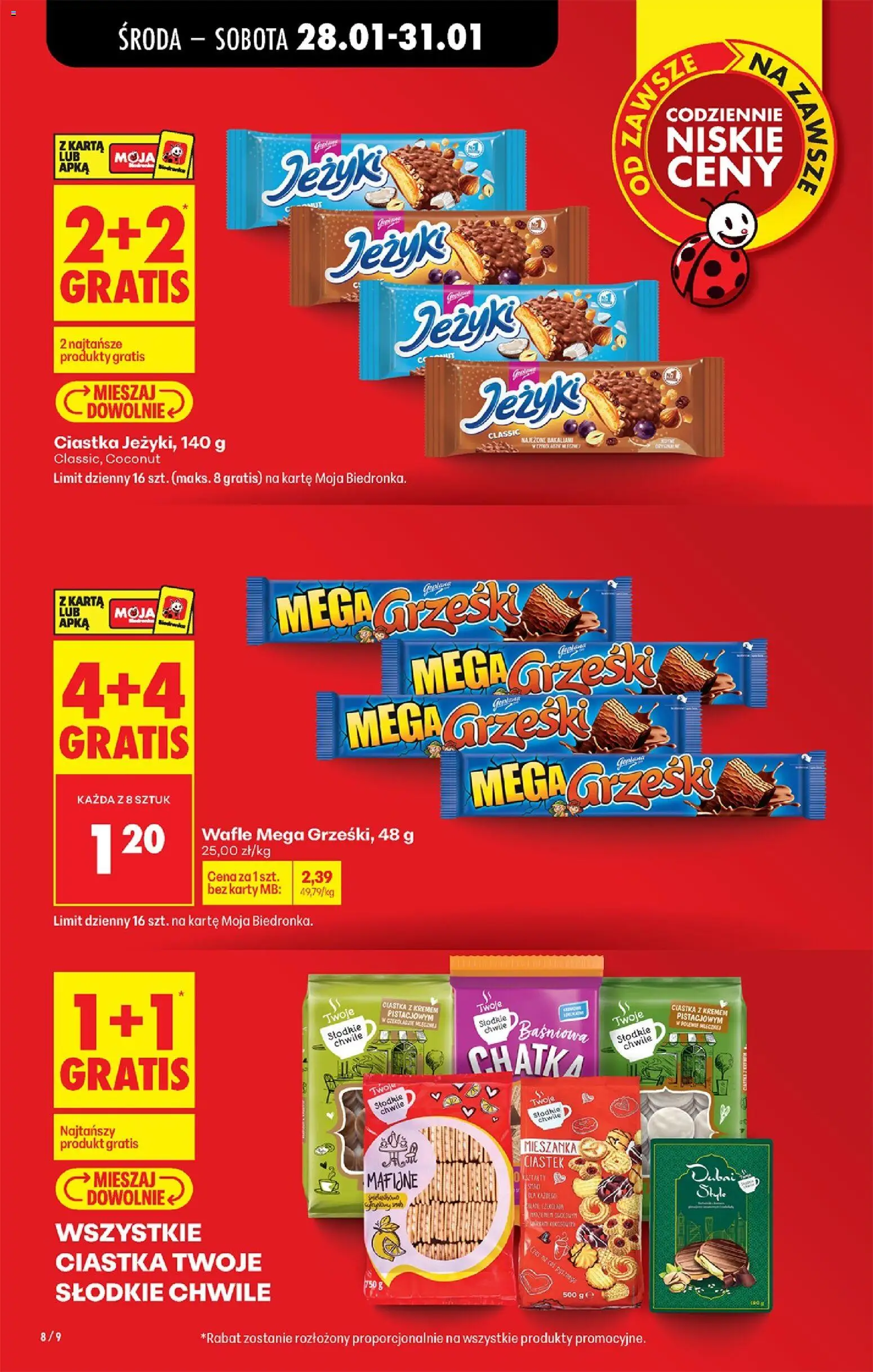 Biedronka gazetka - Oferta w tym tygodniu od 28.01.2026 | Strona: 8 | Produkty: Karta, Wafle, Czekolada, Ciastka