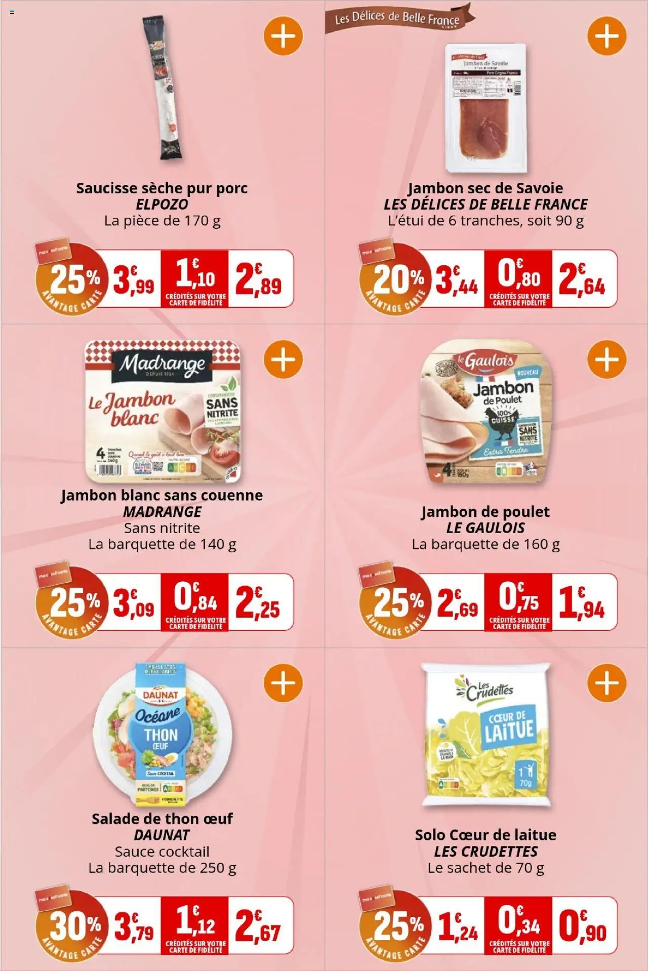 {H1} | Page: 6 | Produits: Laitue, Jambon blanc, Saucisse, Porc