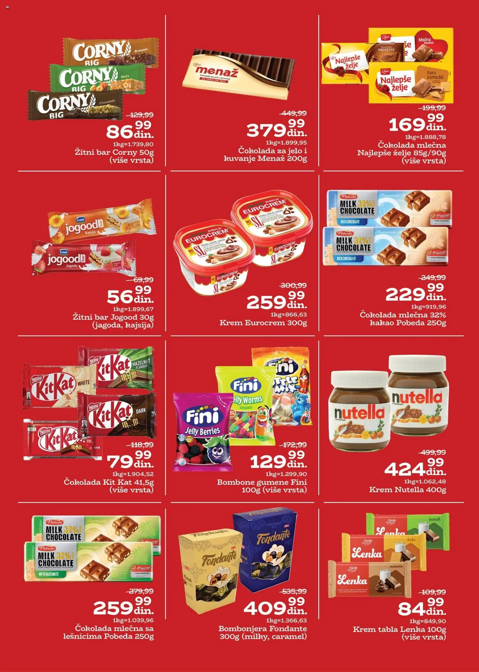 Univerexport katalog - važi od 27.10.2025 | Strana: 18 | Proizvode: Bombone, Lešnik, Eurocrem, Nutella