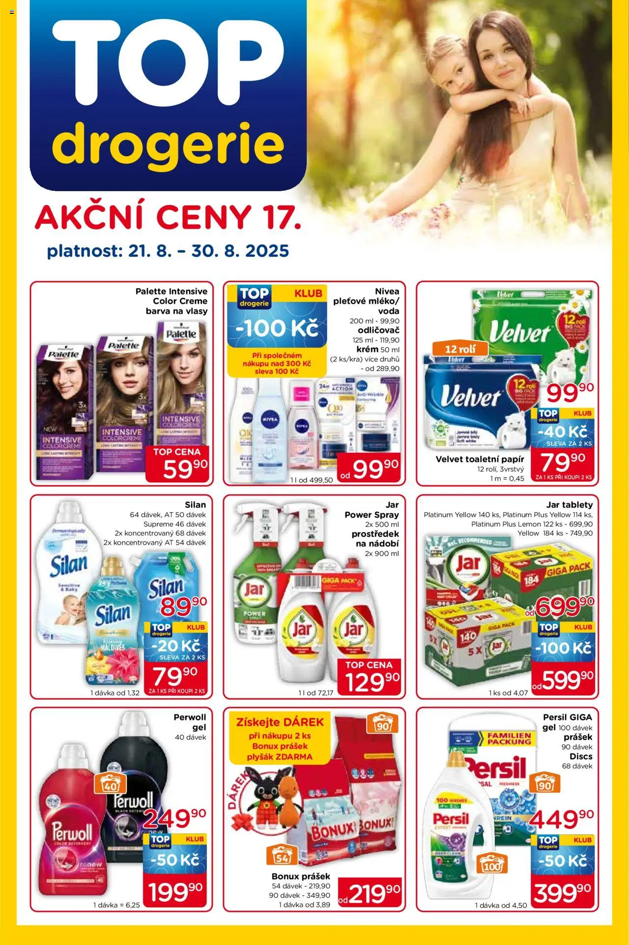 Top drogerie leták od 21.08.2025 | Strana: 1 | Produkty: Nivea, Krém, Drogerie, Barva na vlasy