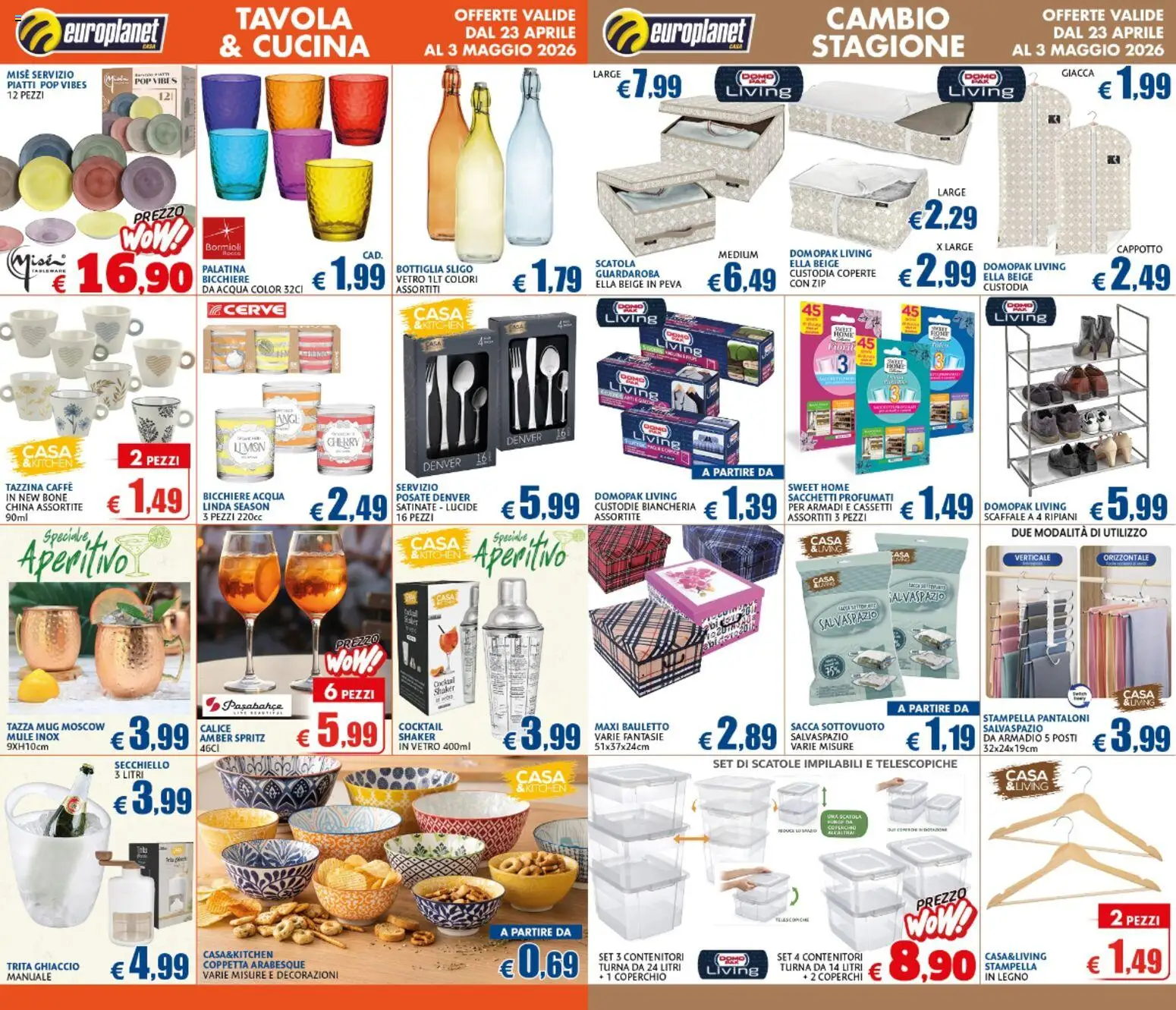 Volantino Europlanet Casa del 23.04.2026 | Pagina: 6 | Prodotti: Calice, Pantaloni, Tazzina, Scatola