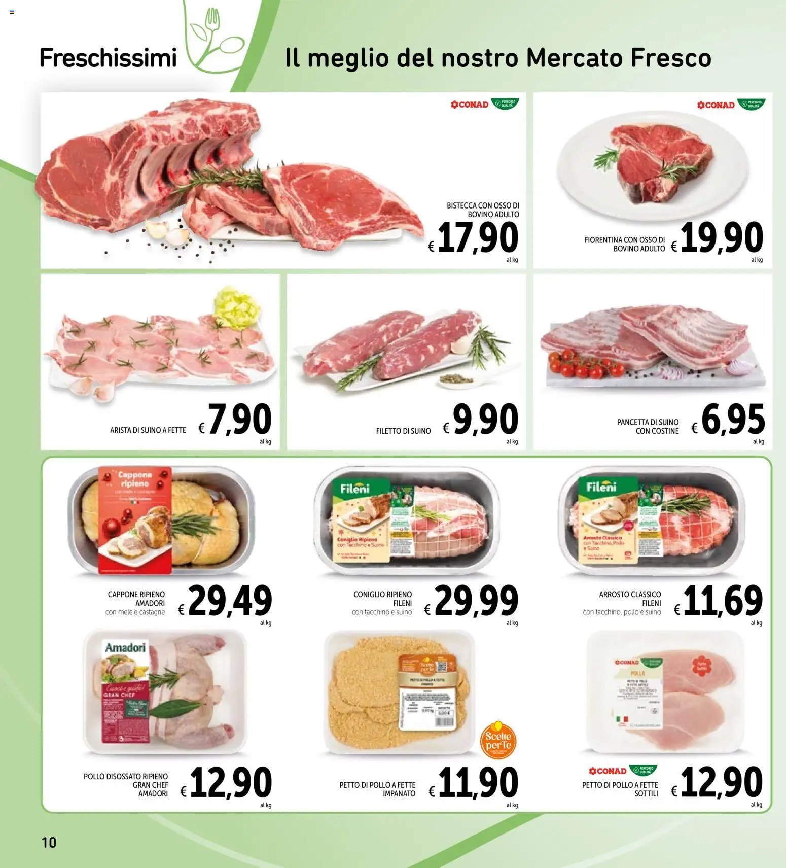 Volantino Spazio Conad del 22.12.2025 | Pagina: 10 | Prodotti: Bovino, Pollo, Suino, Tacchino