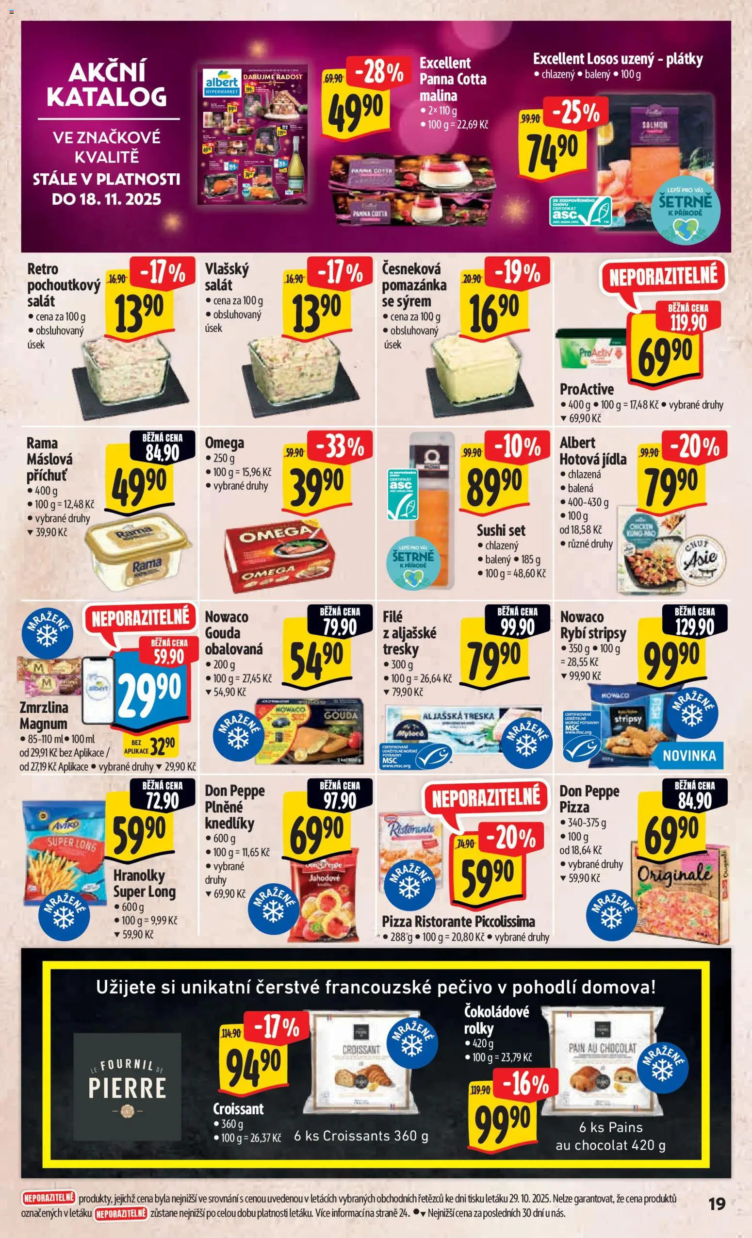 Albert leták - Hypermarket od 05.11.2025 | Strana: 28 | Produkty: Gouda, Aljašská treska, Zmrzlina, Pečivo