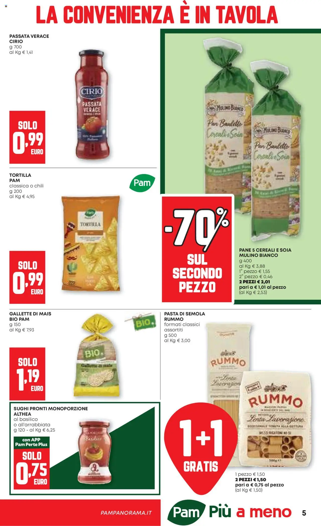 Volantino PAM del 07.08.2025 | Pagina: 5 | Prodotti: Pane, Cereali, Gallette, Basilico