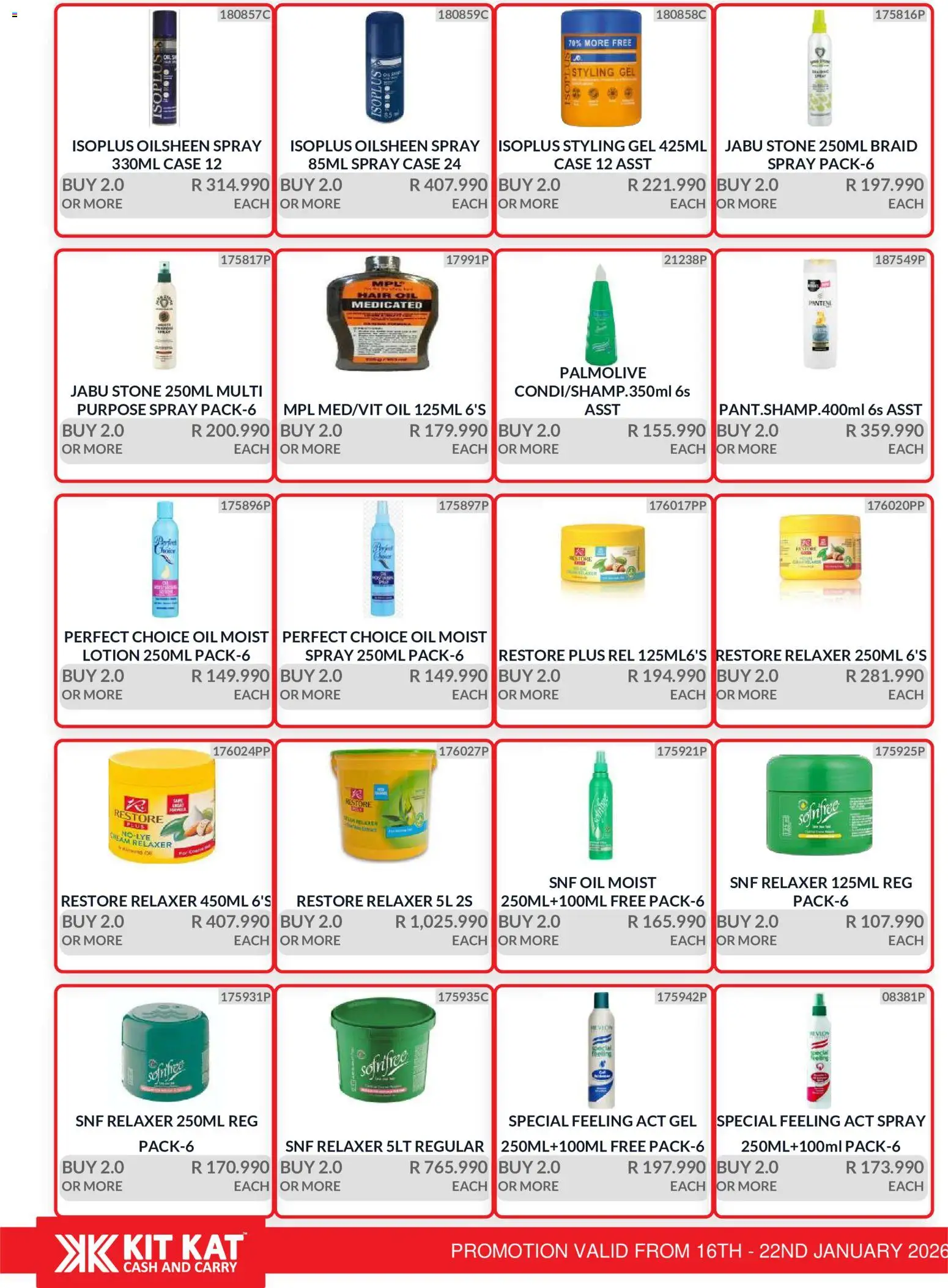 New KIT KAT Cash & Carry catalogue – valid from 16.01.2026 | Page: 18 | Products: Case, Hair oil, Relaxer, Lotion