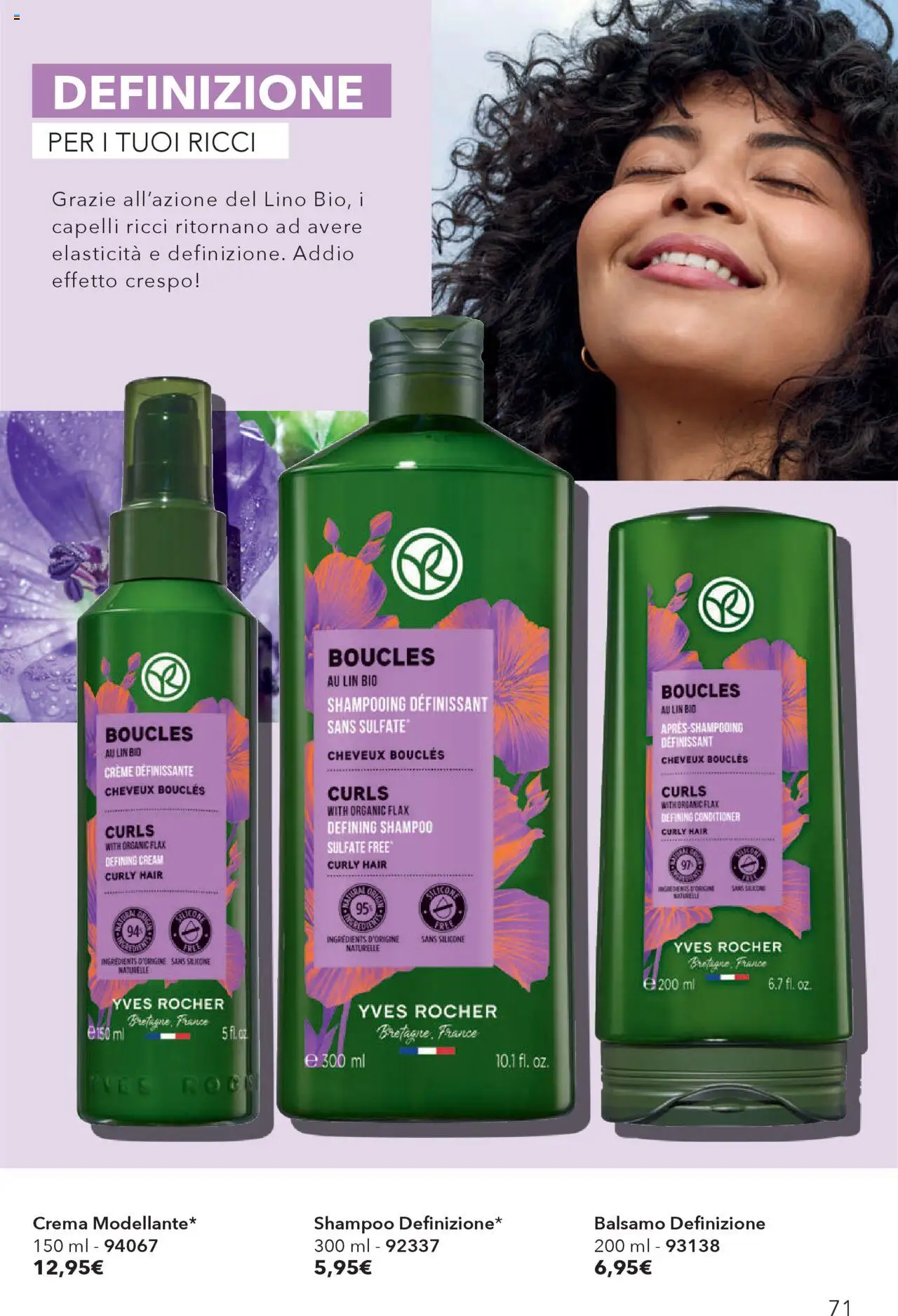 Volantino Yves Rocher del 31.07.2025 | Pagina: 71 | Prodotti: Shampoo, Balsamo, Crema, Silicone