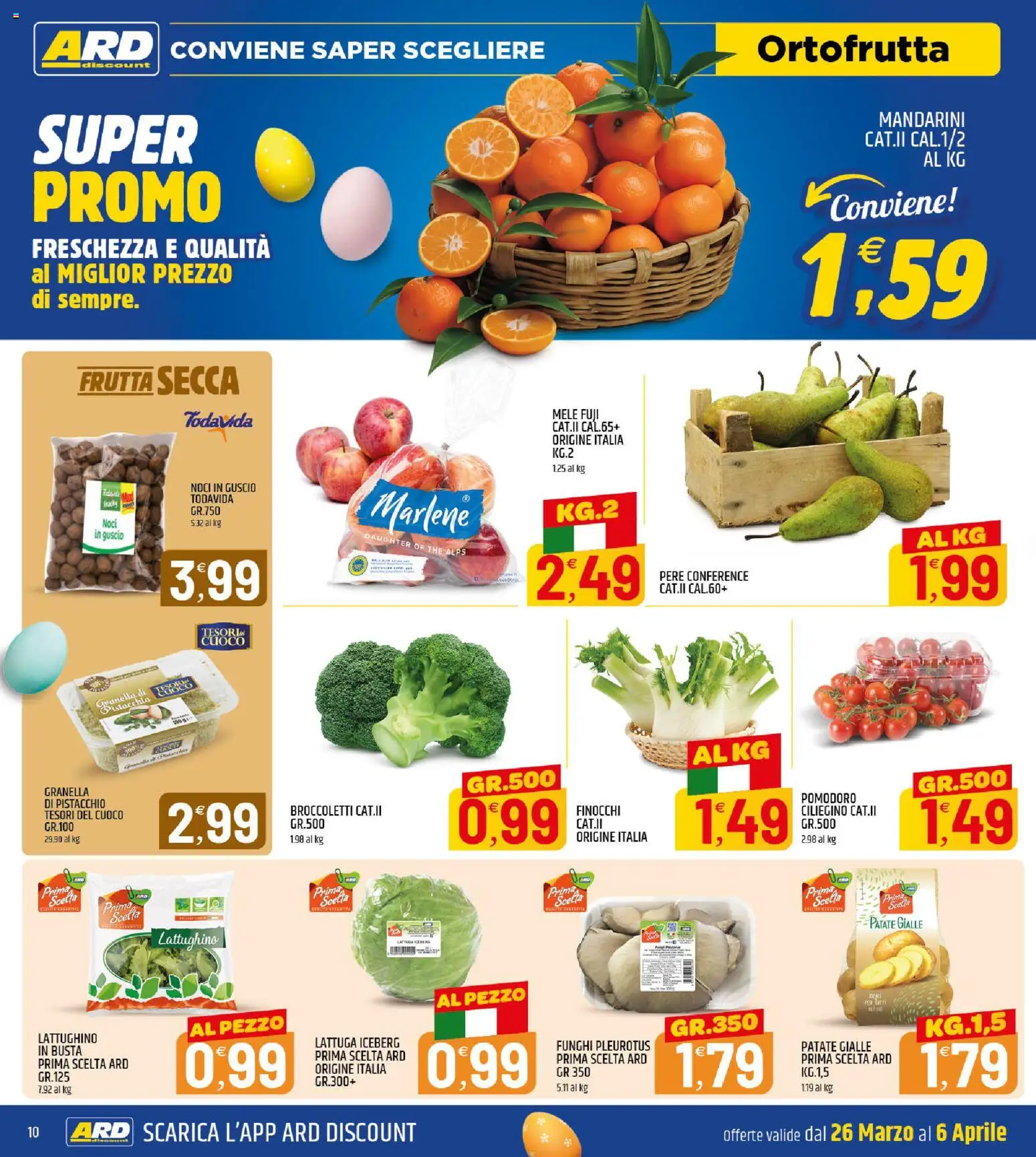 Volantino ARD Discount del 24.03.2026 | Pagina: 10 | Prodotti: Mandarini, Pomodoro, Broccoletti, The