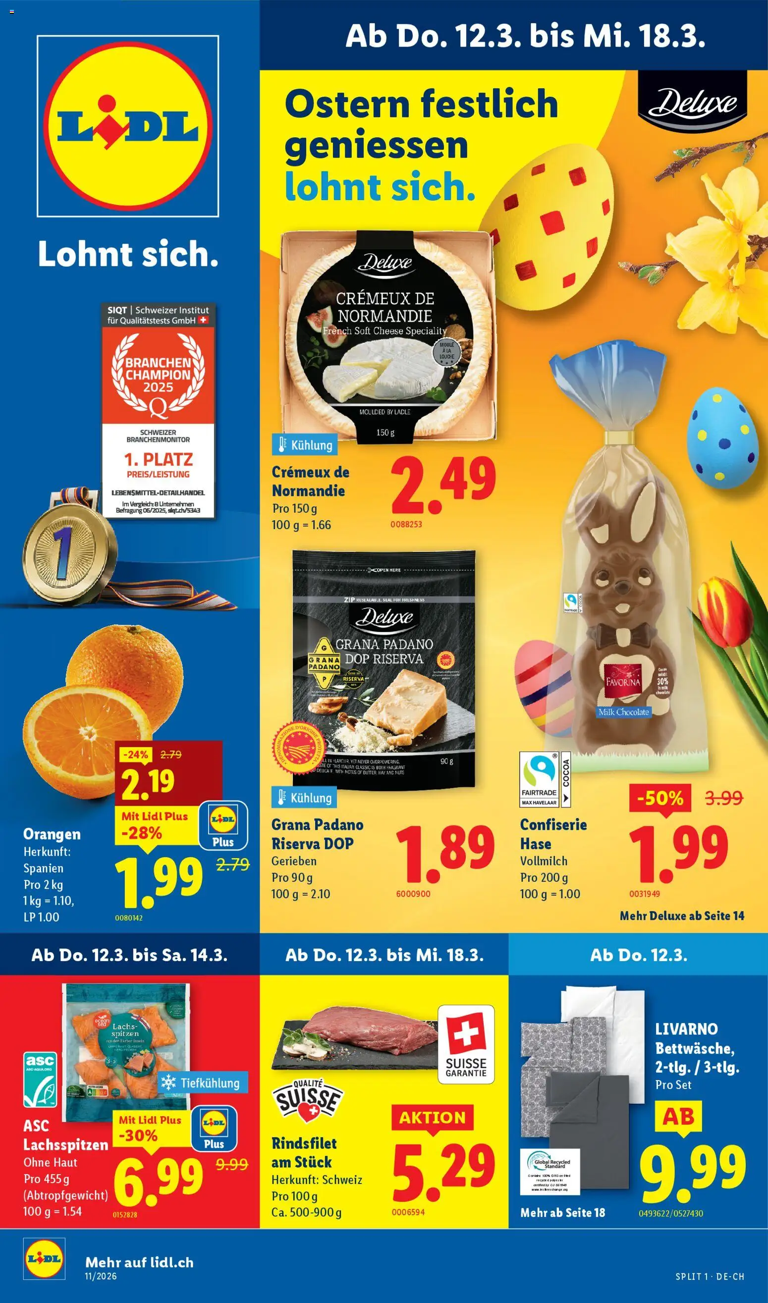Lidl aktionen – gültig ab 12.03.2026 | Seite: 1 | Produkte: Lachs, Orangen