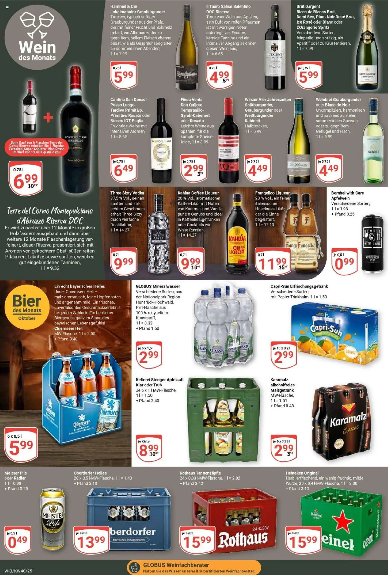 Globus prospekt Wiesbaden-Nordenstadt	 – gültig ab 28.09.2025 | Seite: 17 | Produkte: Pils, Apfelsaft, Heineken, Radler