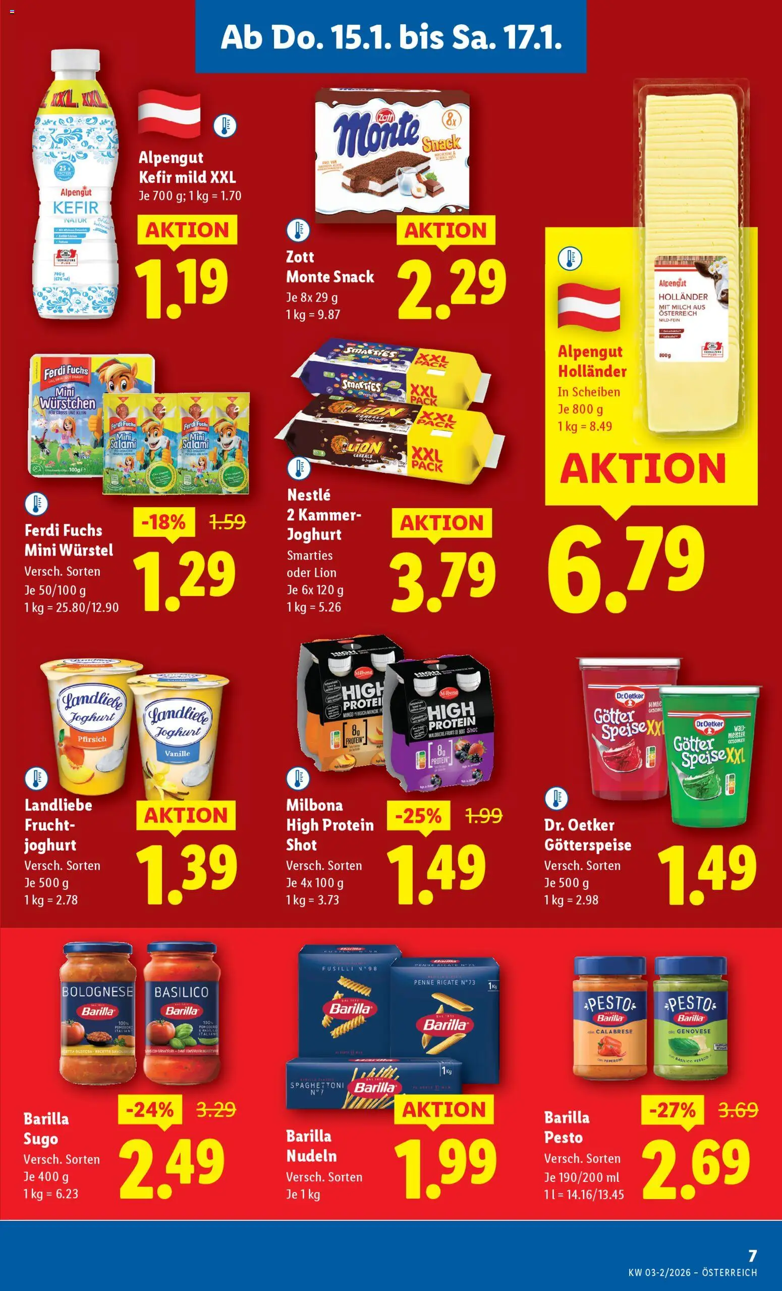 Lidl Oberpullendorf, Güssing, Oberwart gültig ab 15.01.2026 | Seite: 11 | Produkte: Mango, Pfirsich, Joghurt, Nudeln