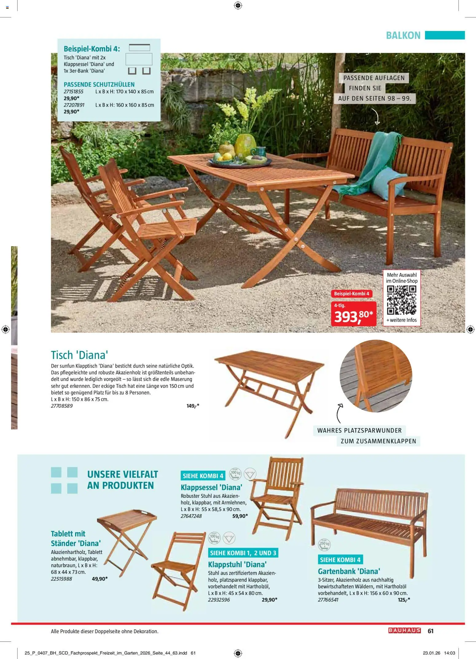 Bauhaus Freizeit im Garten gültig ab 01.05.2026 | Seite: 61 | Produkte: Tisch, Stuhl