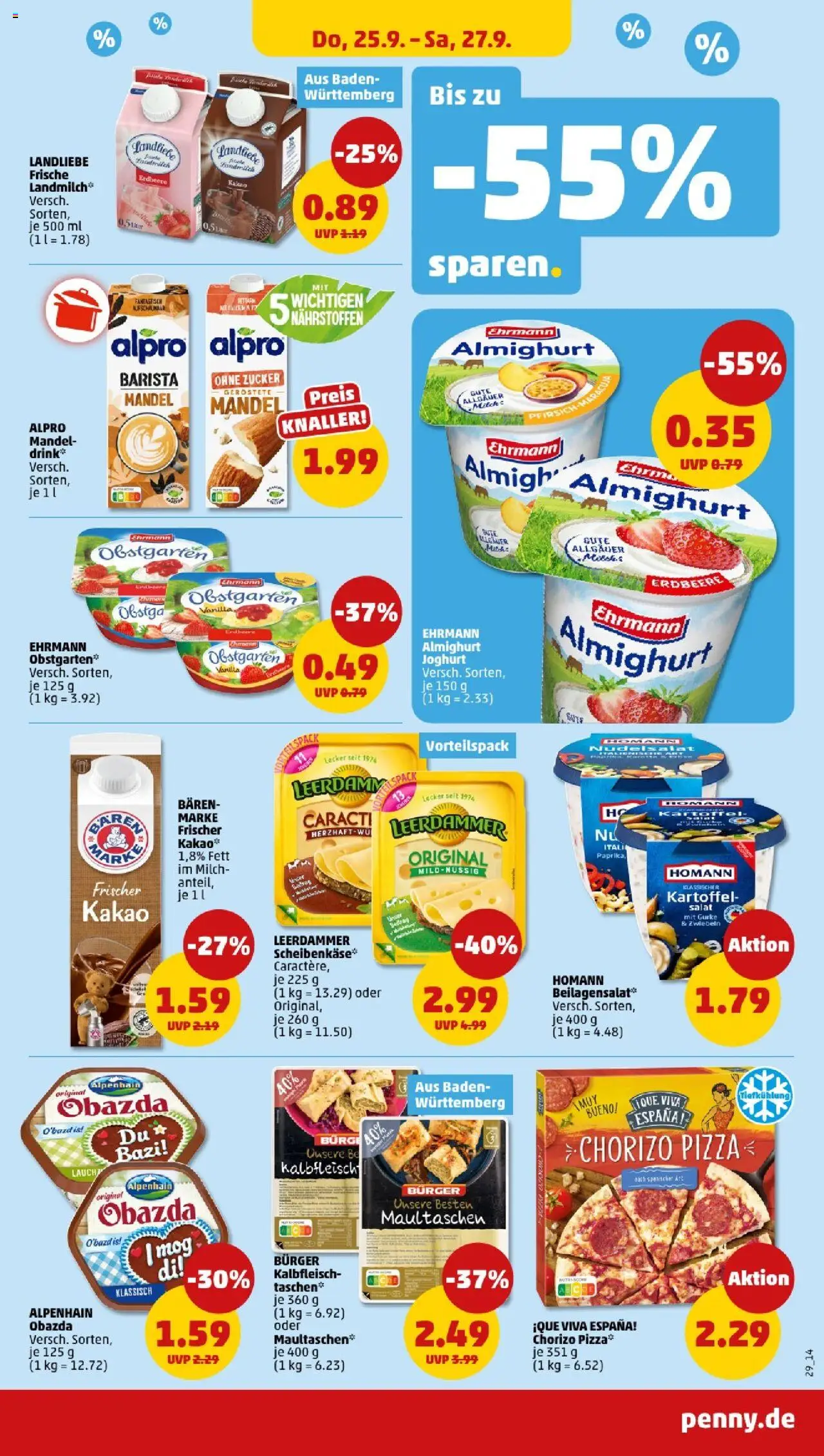 Penny - Baden-Württemberg – gültig ab 22.09.2025 | Seite: 31 | Produkte: Joghurt, Zwiebeln, Pfirsich, Salat