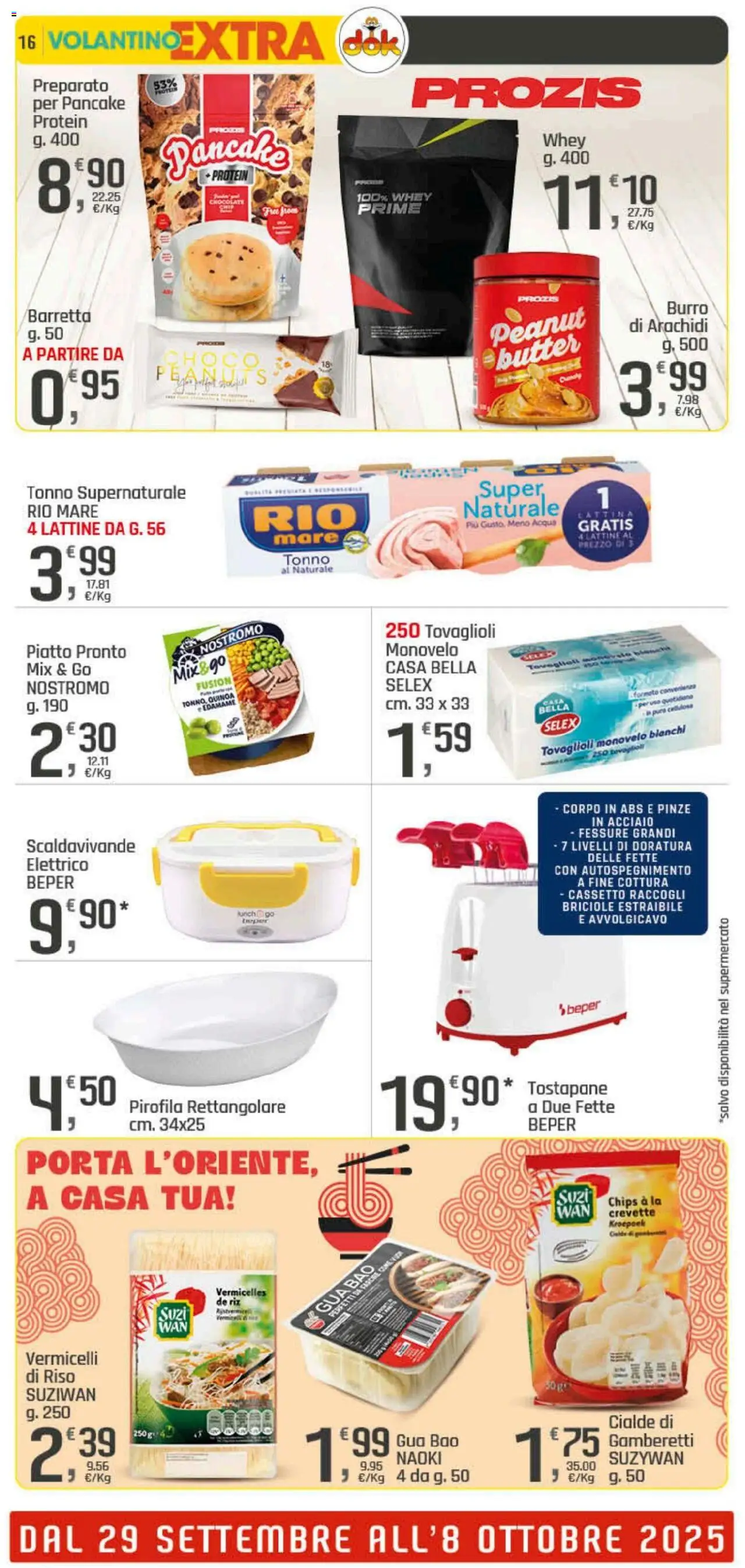 Volantino DOK del 25.09.2025 | Pagina: 16 | Prodotti: Riso, Acqua, Piatto, Tostapane