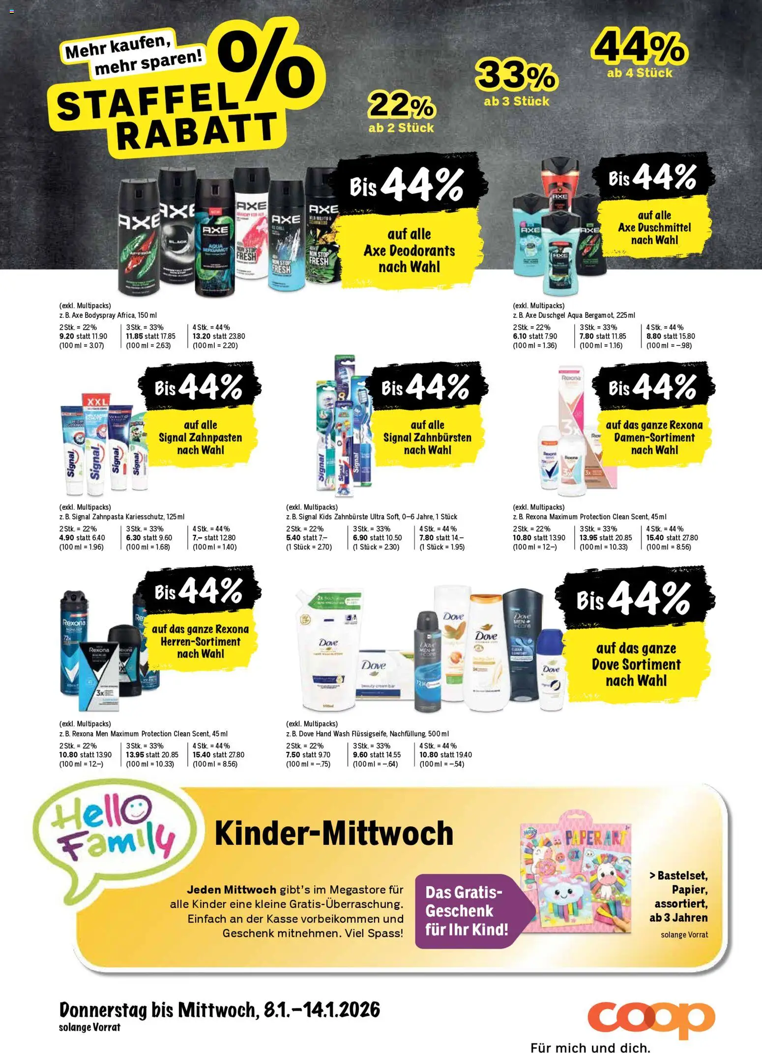 Coop Aktionen – gültig ab 08.01.2026 | Seite: 24 | Produkte: Duschgel, Zahnpasta, Zahnbürste, Shower Gel