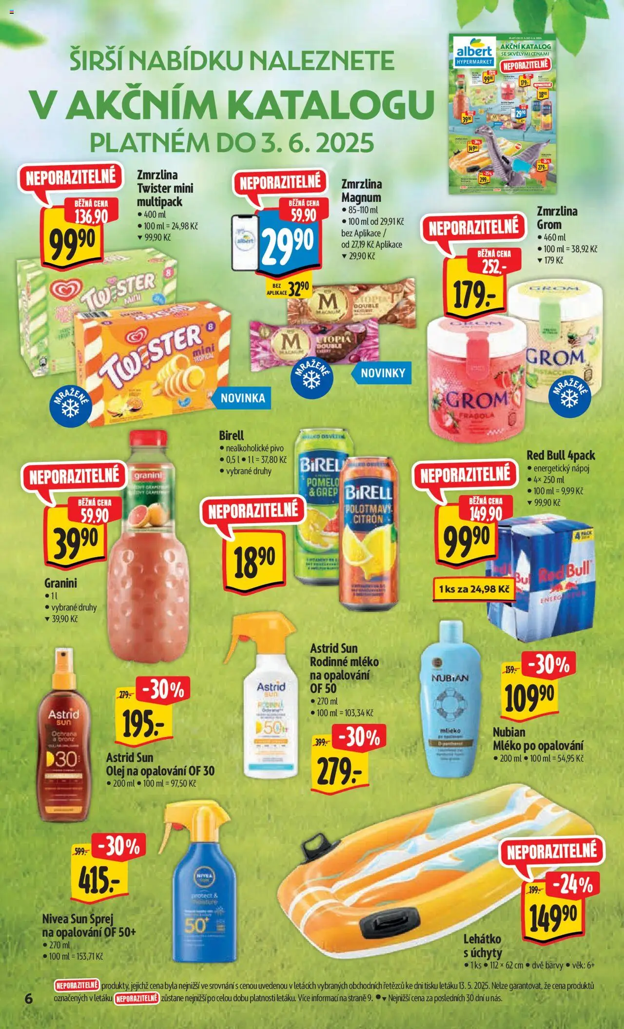 Albert leták - Hypermarket od 28.05.2025 | Strana: 12 | Produkty: Olej na opalování, Mléko, Grep, Energetický nápoj