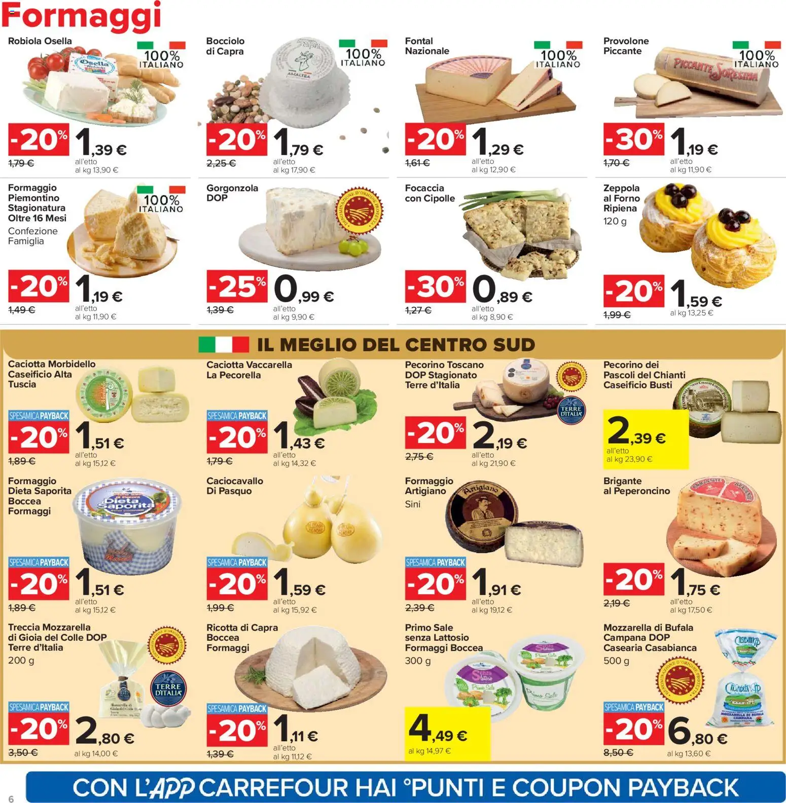 Volantino Carrefour del 13.03.2026 | Pagina: 6 | Prodotti: Sale, Formaggio, Ricotta, Forno