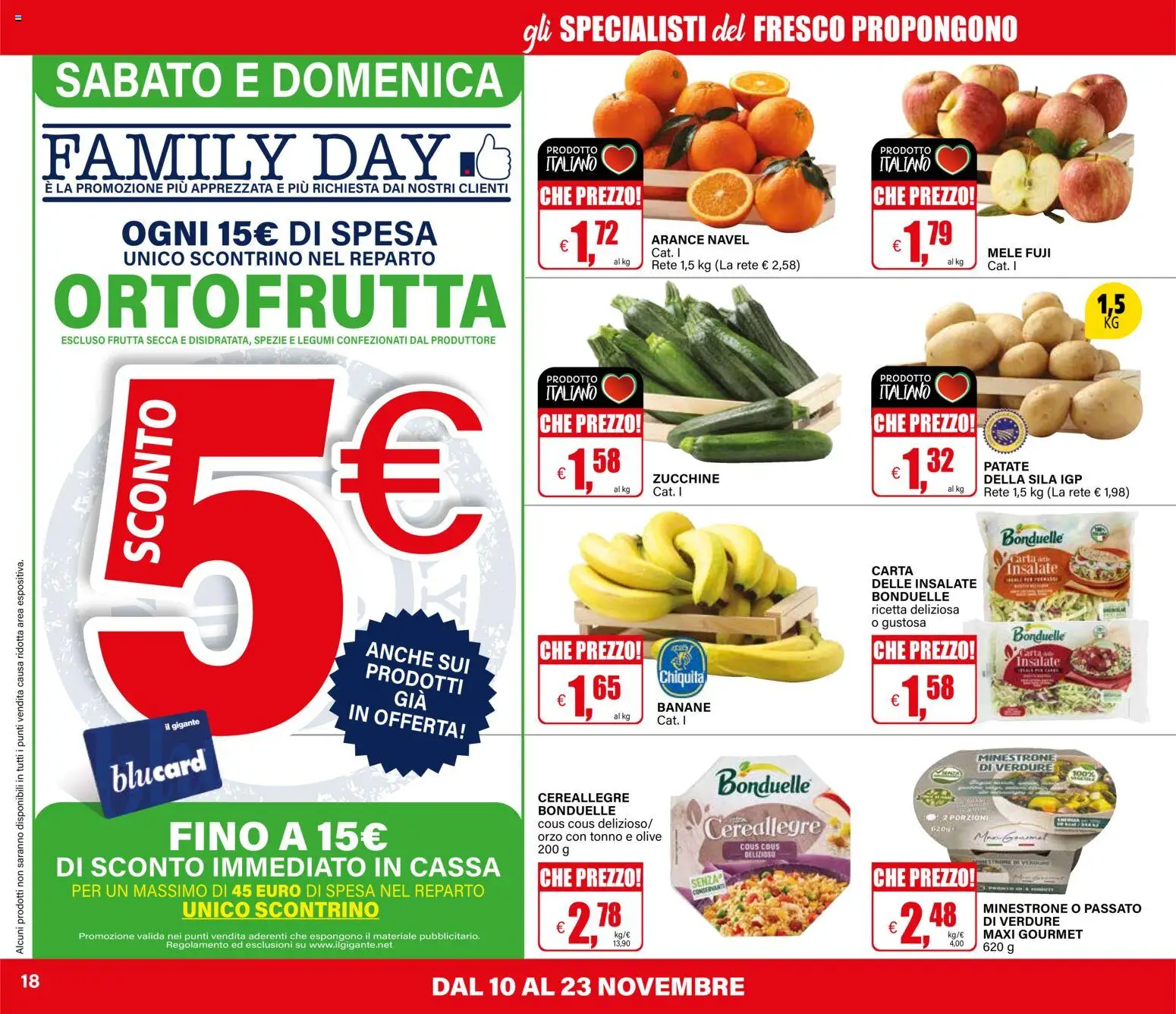 Volantino Il Gigante del 10.11.2025 | Pagina: 18 | Prodotti: Minestrone, Spezie, Patate, Frutta