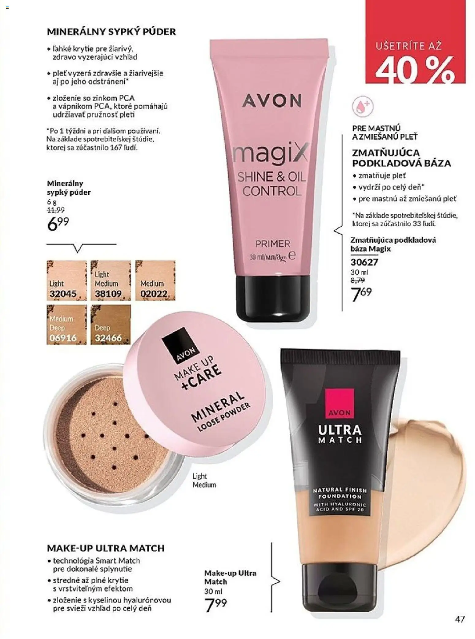 Nové Avon akcie – leták je platný od 01.01.2026 | Strana: 47 | Produkty: Make up, Púder