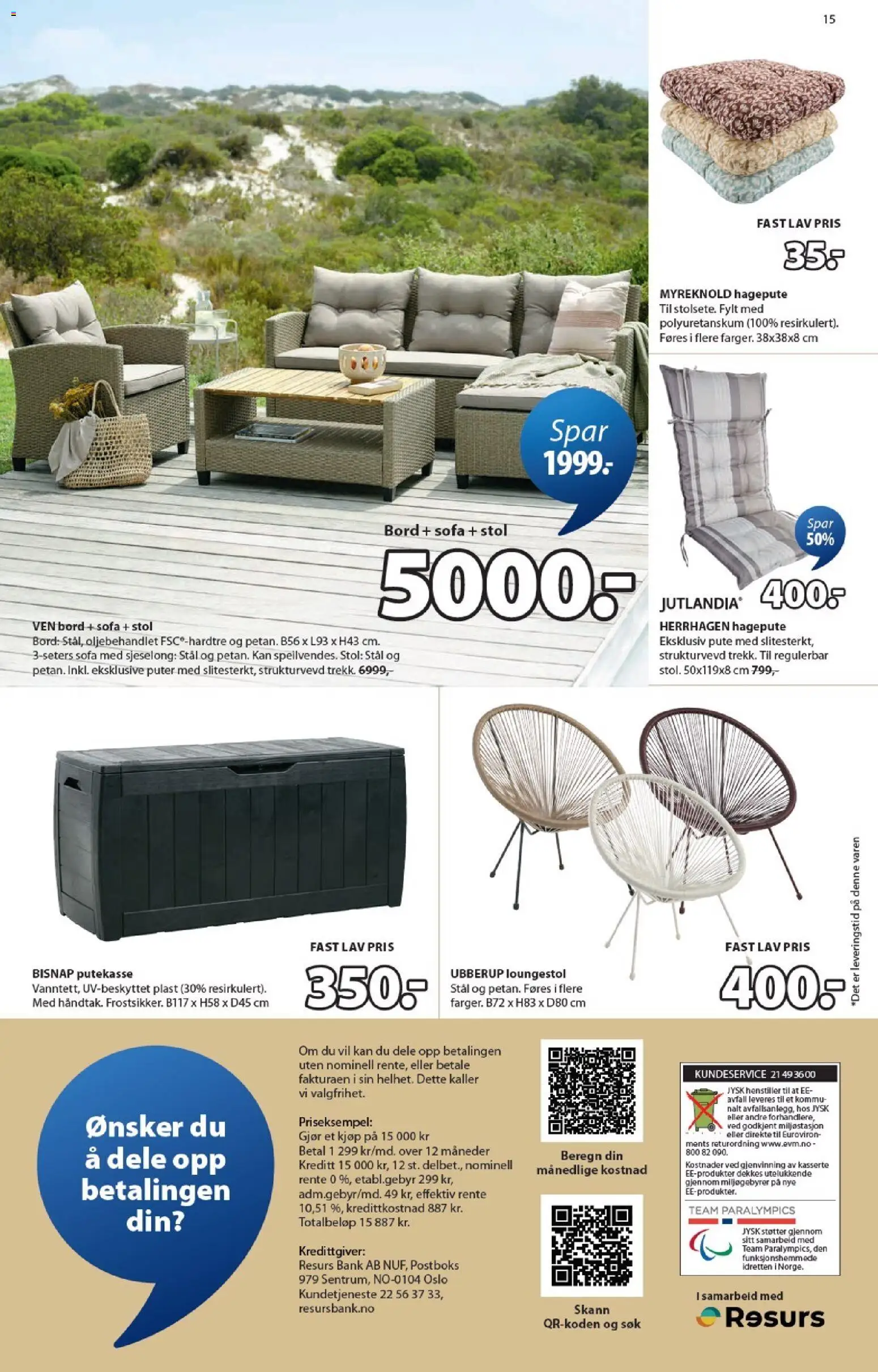 {H1} | Side: 15 | Produkter: Суміш дитяча, Pute, Stol, Sjeselong