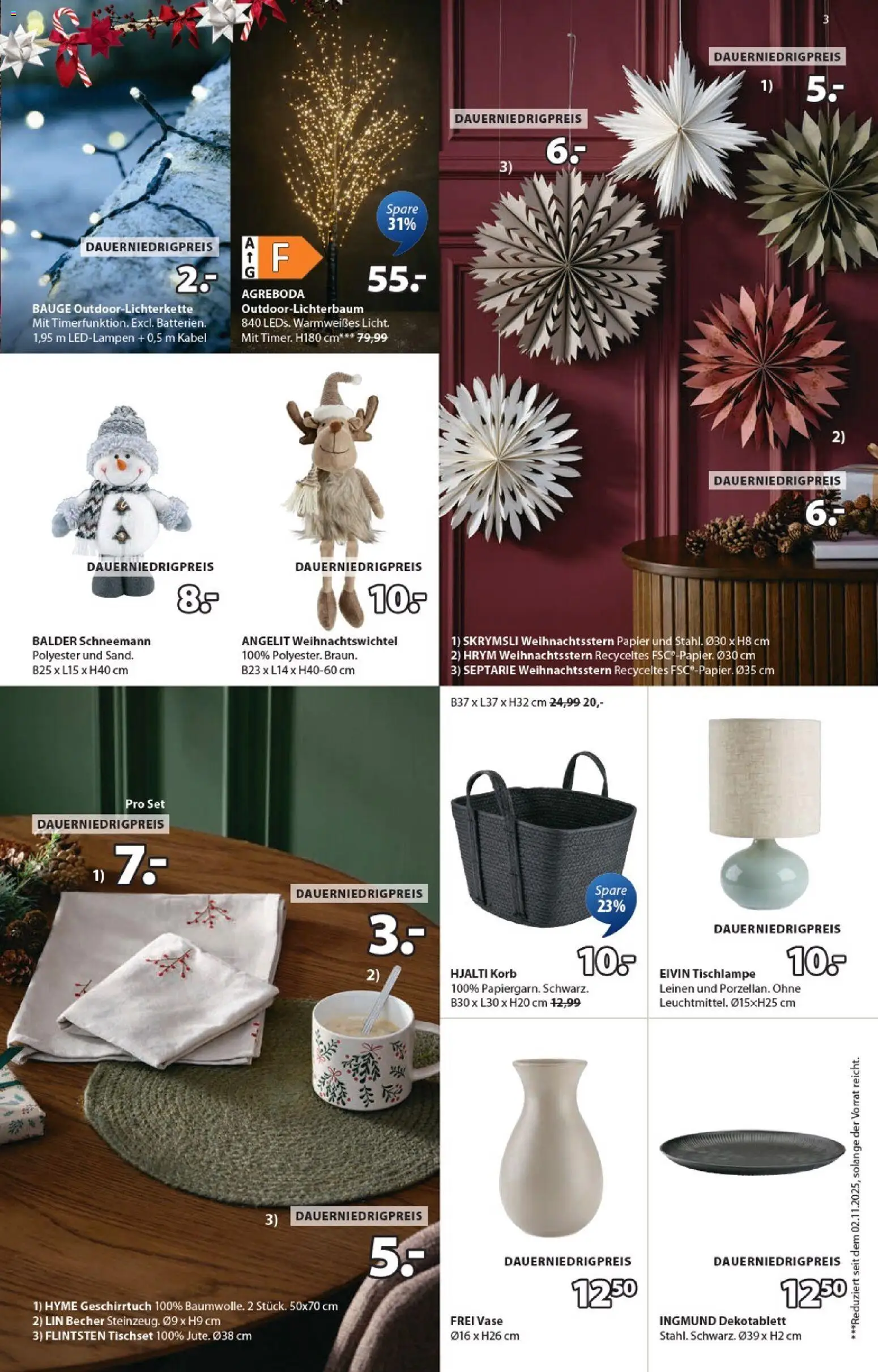 Prospekt JYSK – gültig ab 22.11.2025 | Seite: 3 | Produkte: Kabel, Batterien, Korb, Vase