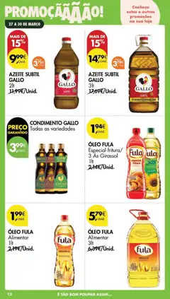 Pré-visualização ÓLEO FULA Especial fritura/ 3 As Girassol, 1lt válido de 27.03.2026 | Página: 12 | Produtos: Azeite, Óleo