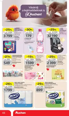 Auchan akciós újság - amely érvényes a következő dátumtól: 26.03.2026 | Oldal: 48 | Termékek: Pampers, Papírtörlő