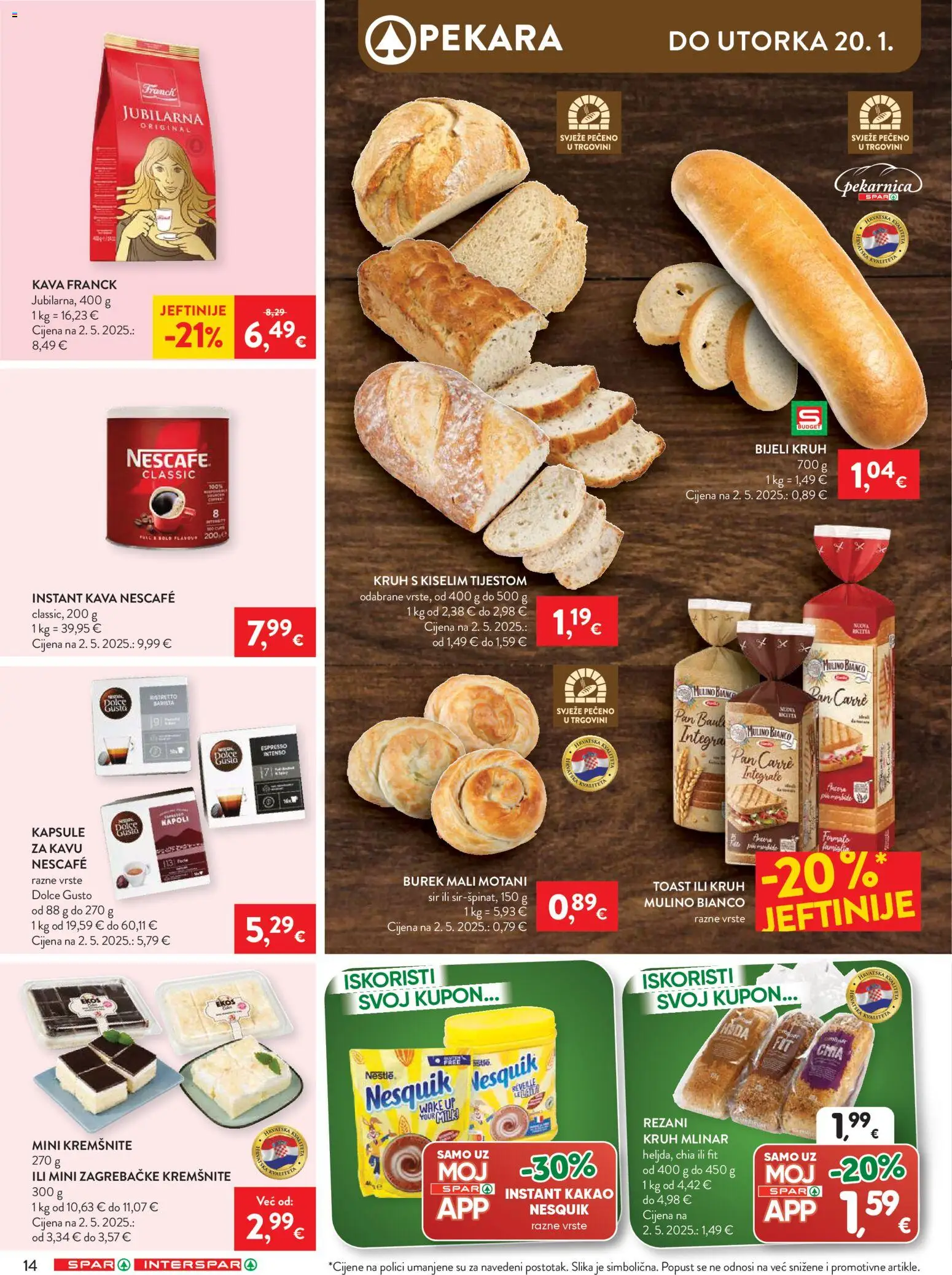 Spar katalog | vrijedi od 14.01.2026 | Stranica: 16 | Proizvodi: Nescafe, Toast, Nesquik, Kakao